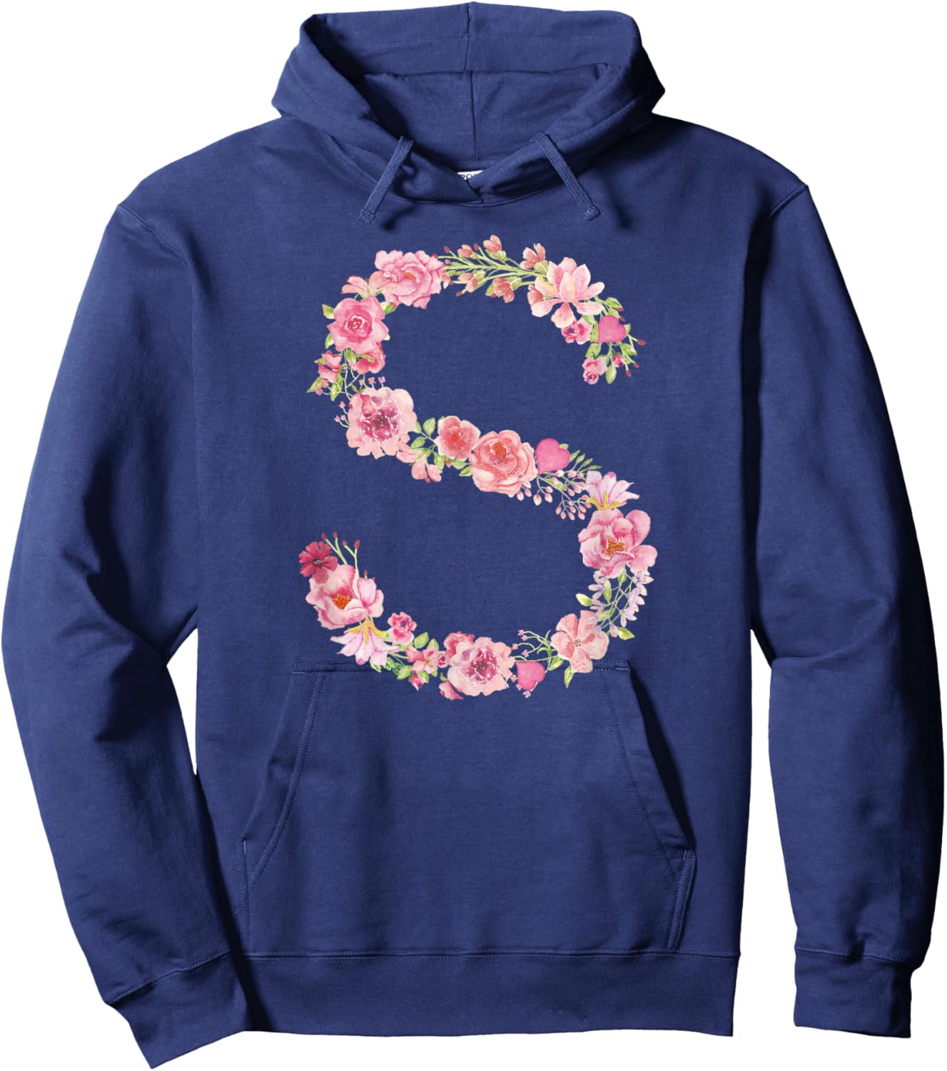 Cool Initial Alphabet Monogram Flowers Gifts Floral Letter S Hoodie - Hoodie | Navy