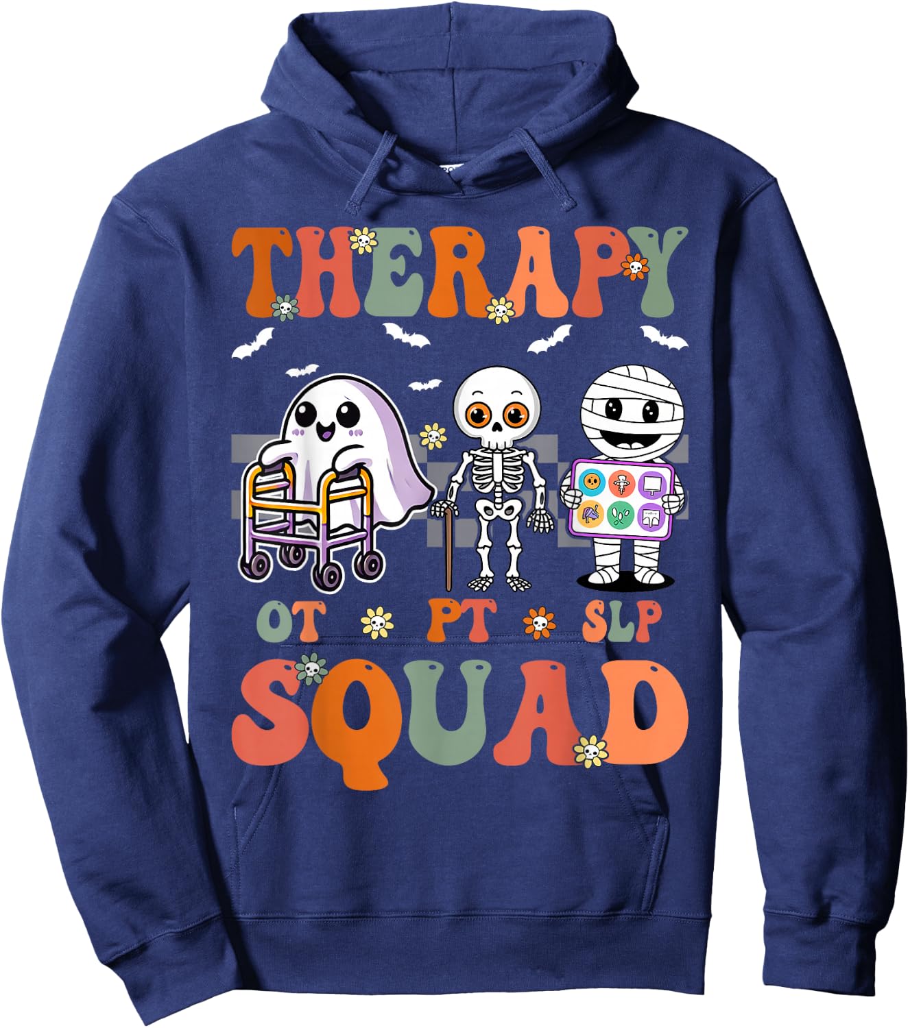 Retro Therapy Squad SLP OT PT Team Halloween funny Physical Hoodie - Hoodie | Navy