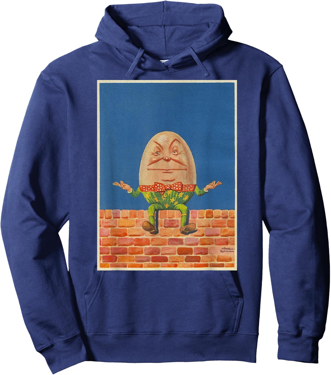 Feel Good Retro Fairytale Art-Vintage Humpty Dumpty Hoodie - Hoodie | Navy