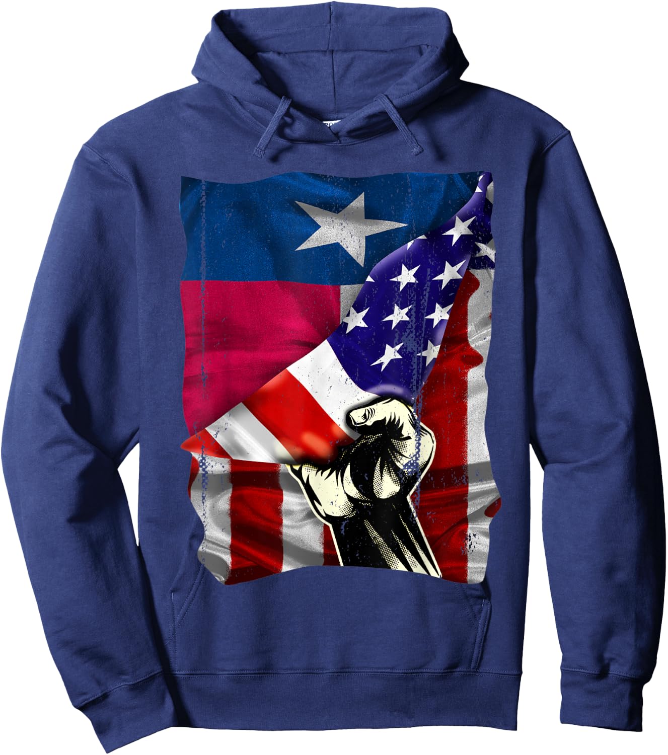 Texas State Flag Distressed US American Patriotic TX Kids Men Hoodie - Hoodie | Navy