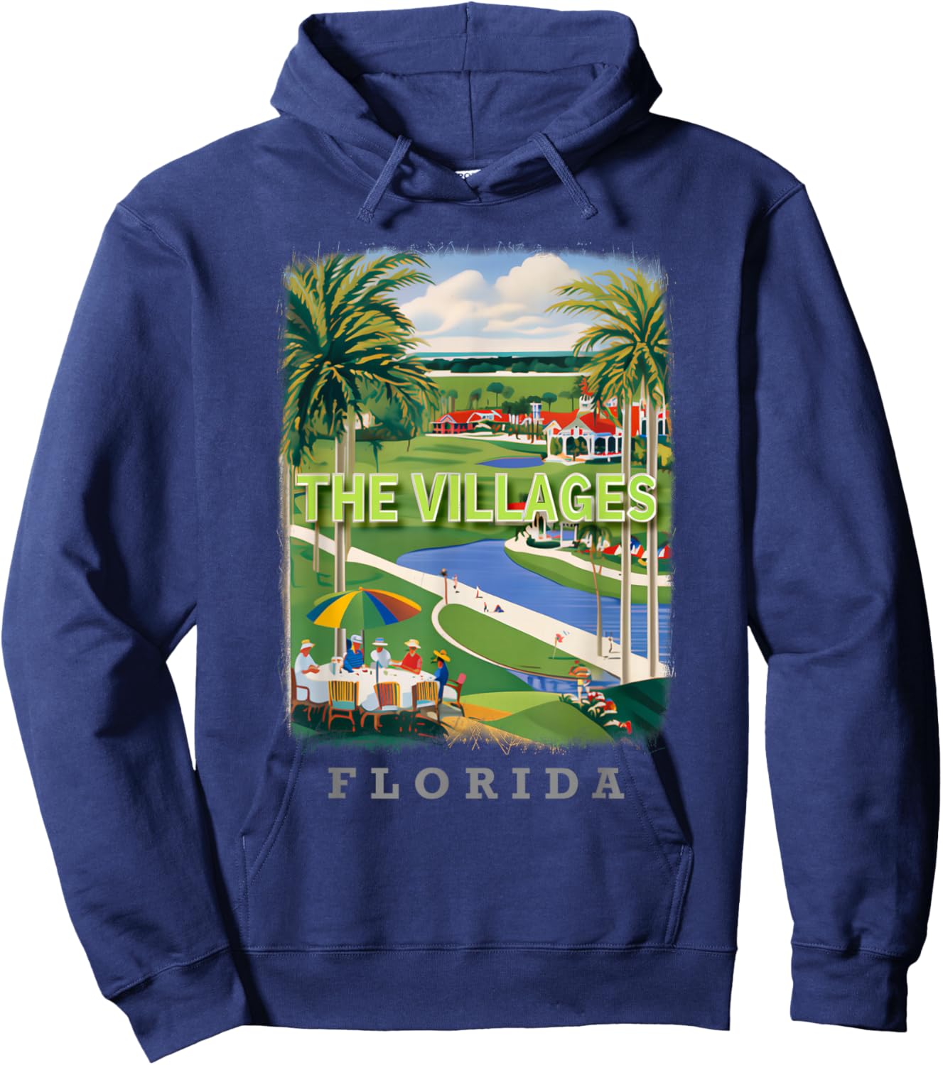 The Villages Florida FL Golfing Paradise SD113 Hoodie - Hoodie | Navy