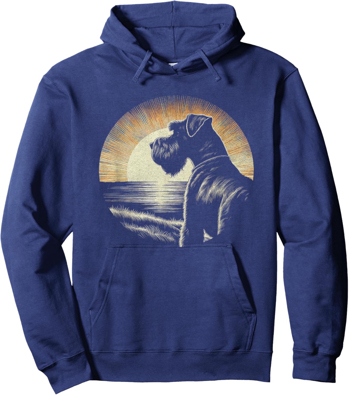 Vintage Giant Schnauzer Dog Art Design Hoodie - Hoodie | Navy