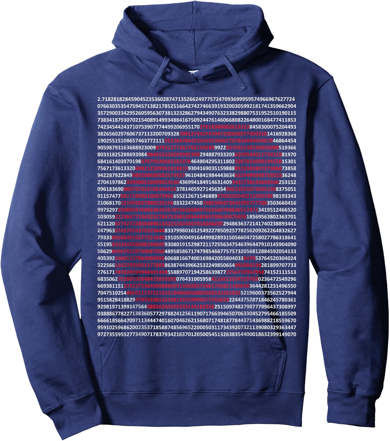 Nerdy e Euler's Number Digits Algebra Math Teacher Geek Hoodie - Hoodie | Navy