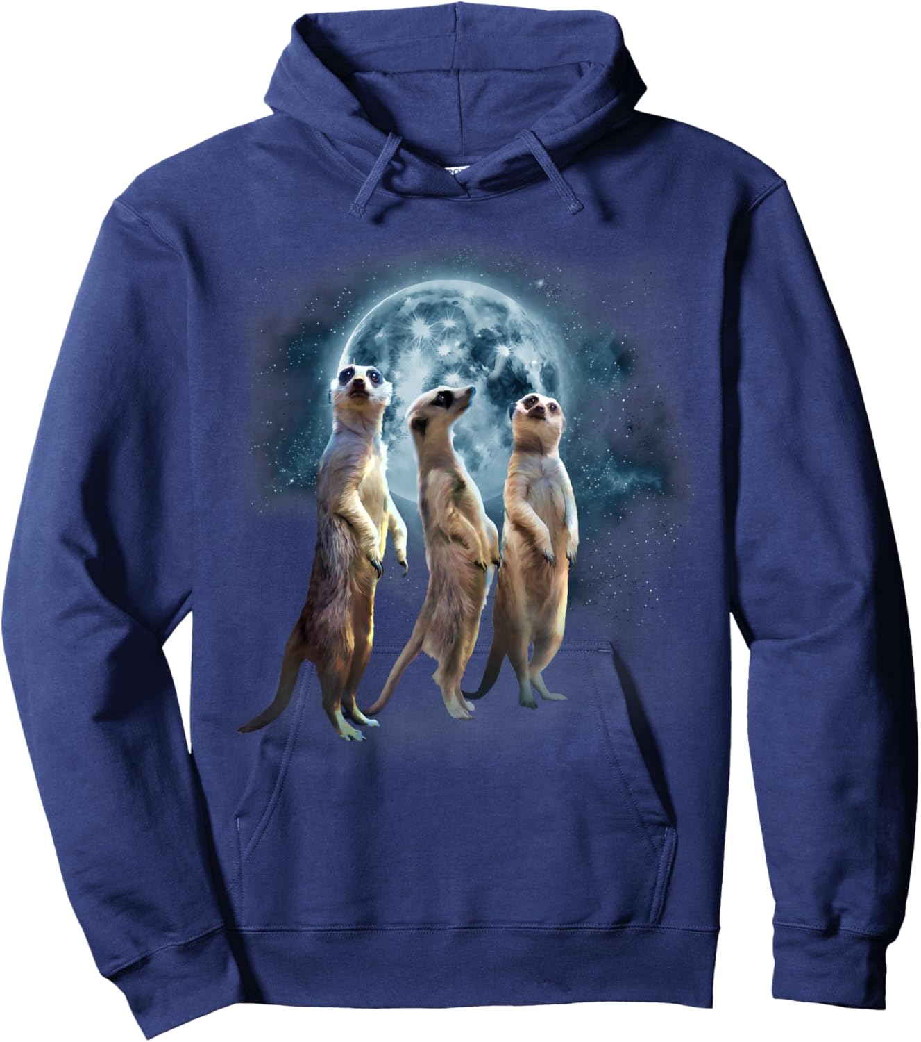 Howling at the Moon Shirt - Funny Meerkat Shirt - Meerkat Hoodie - Hoodie | Navy