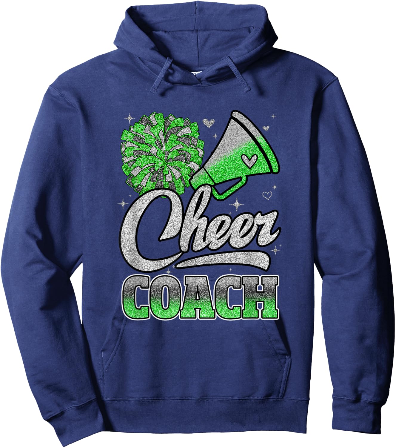 Cheer Coach Funny Cheerleader Cheerleading Green Women Girl Hoodie - Hoodie | Navy