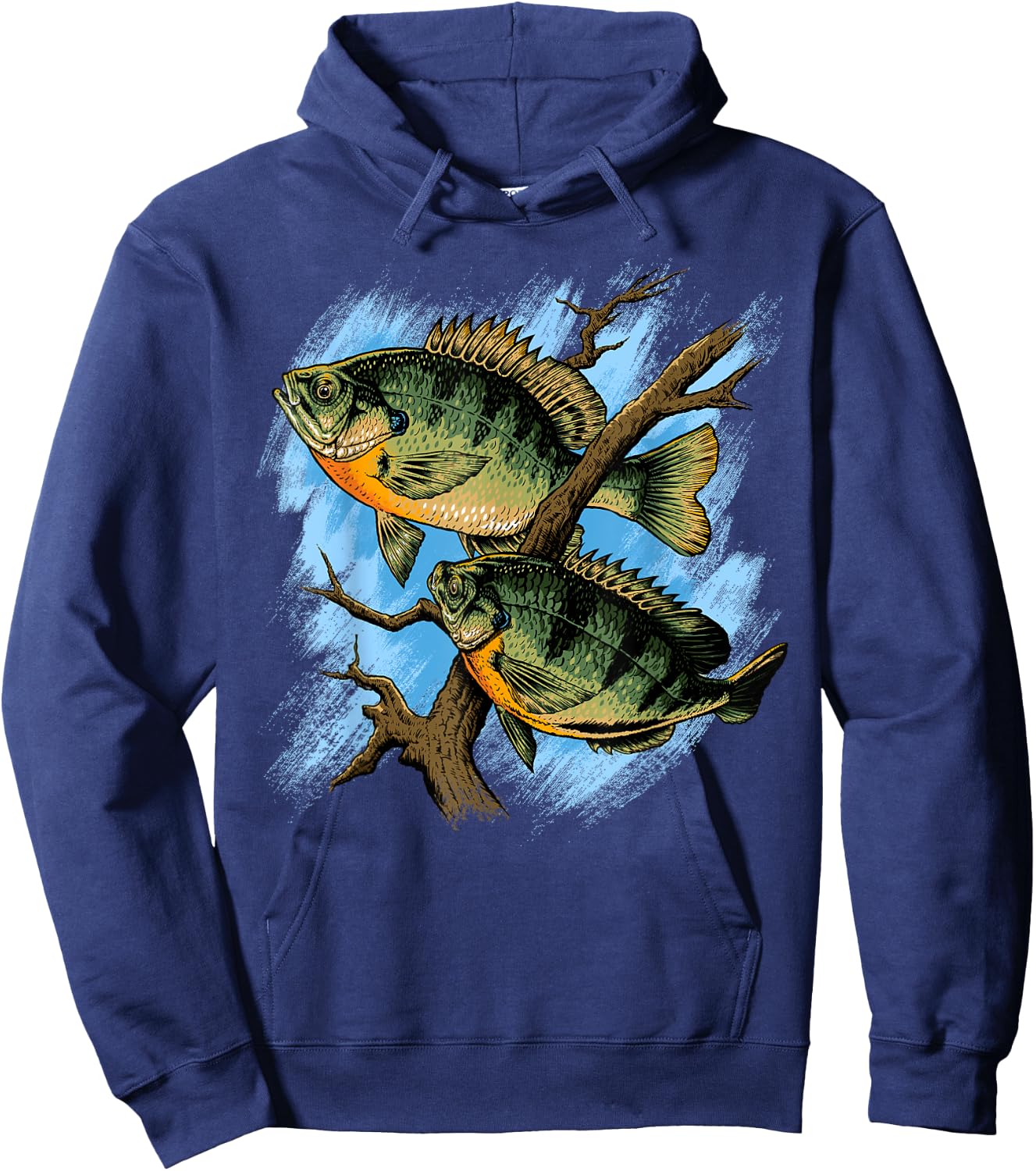 Bluegill Illustration Fishing Hoodie - Hoodie | Navy