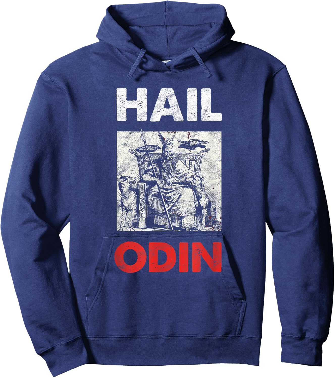 Hail Odin Viking Midgard Odhin Wotan Viking Germanic North Hoodie - Hoodie | Navy
