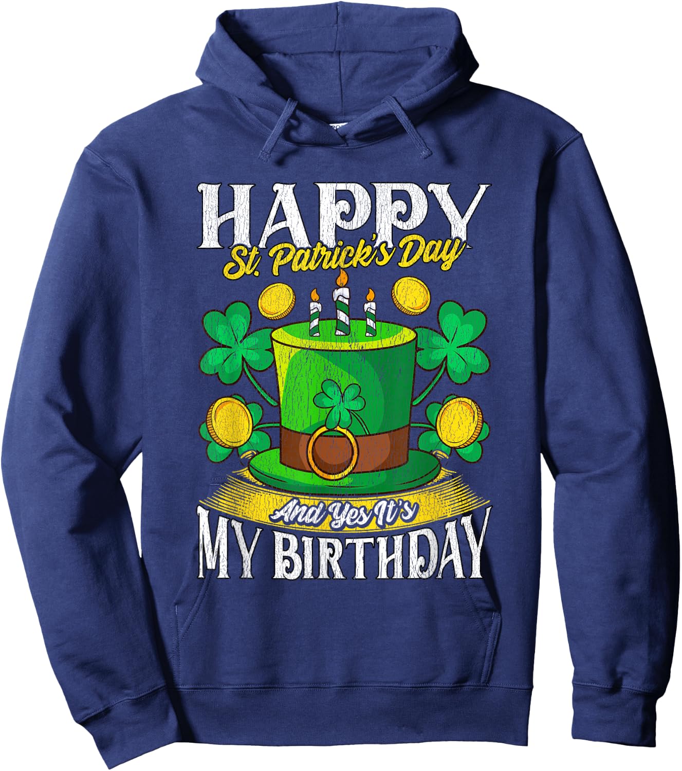 Born On St. Patricks Day Birthday St Patricks Day Hoodie - Hoodie | Navy