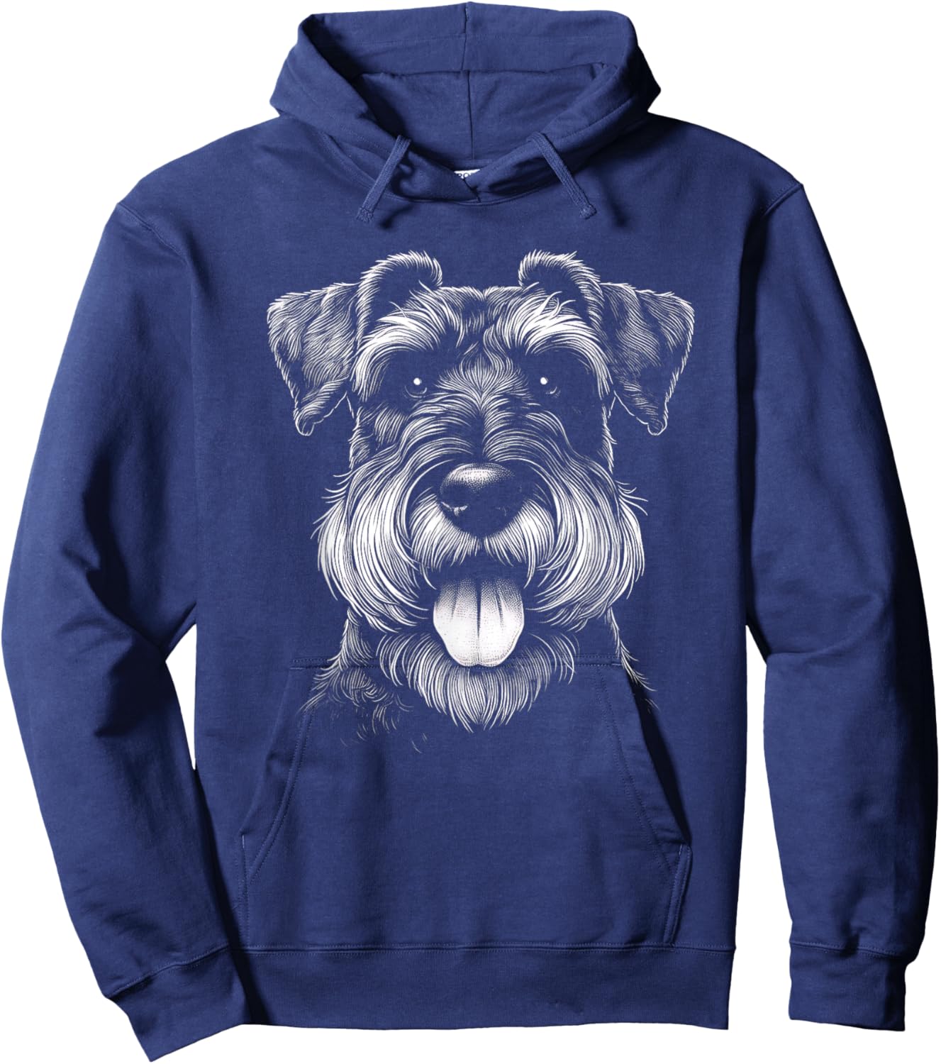 Schnauzer Dog Face Art Design And Men Hoodie - Hoodie | Navy