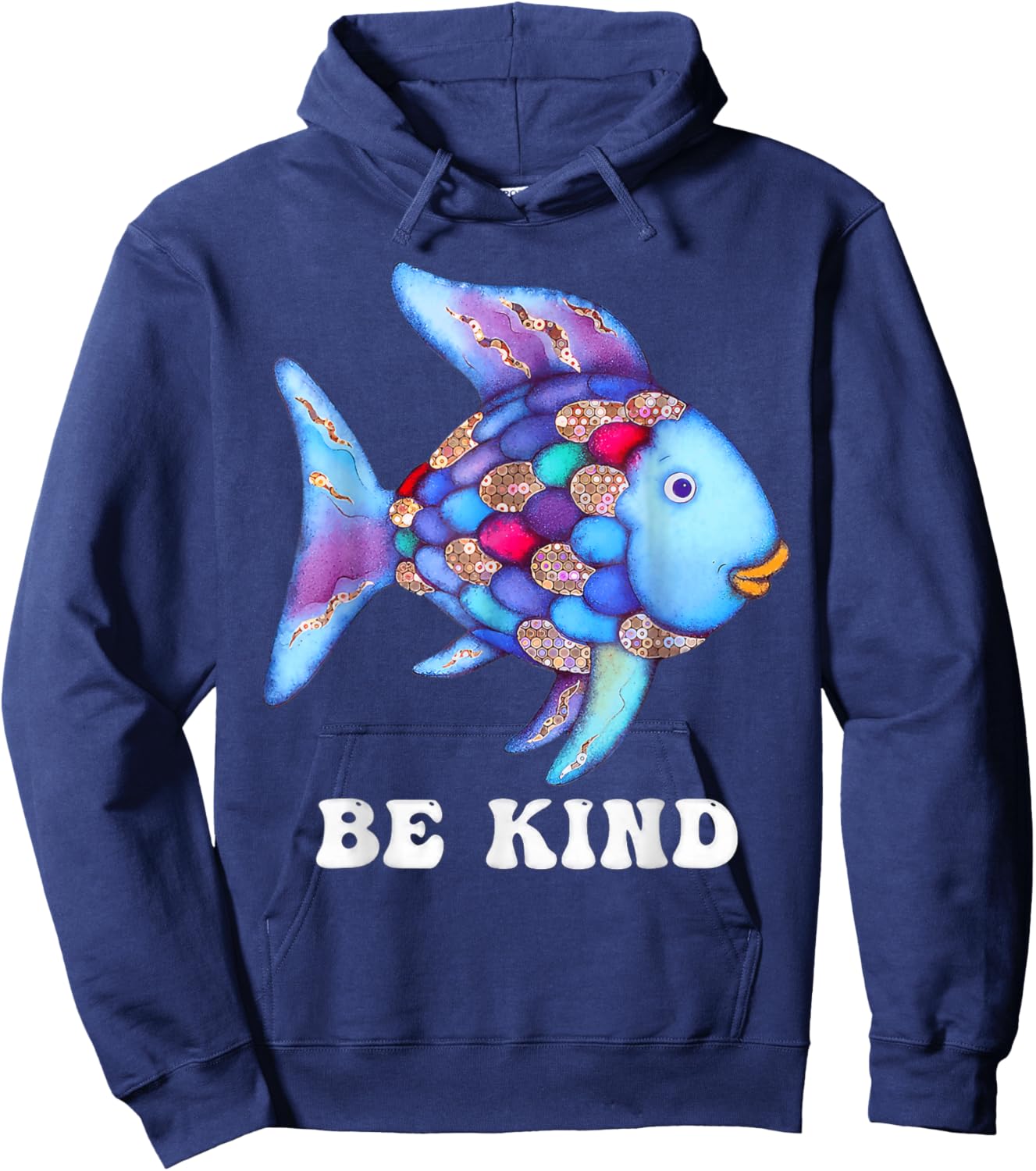 Be Kind Rainbow Fish Teacher Life Teaching Back to School Hoodie - Hoodie | Navy