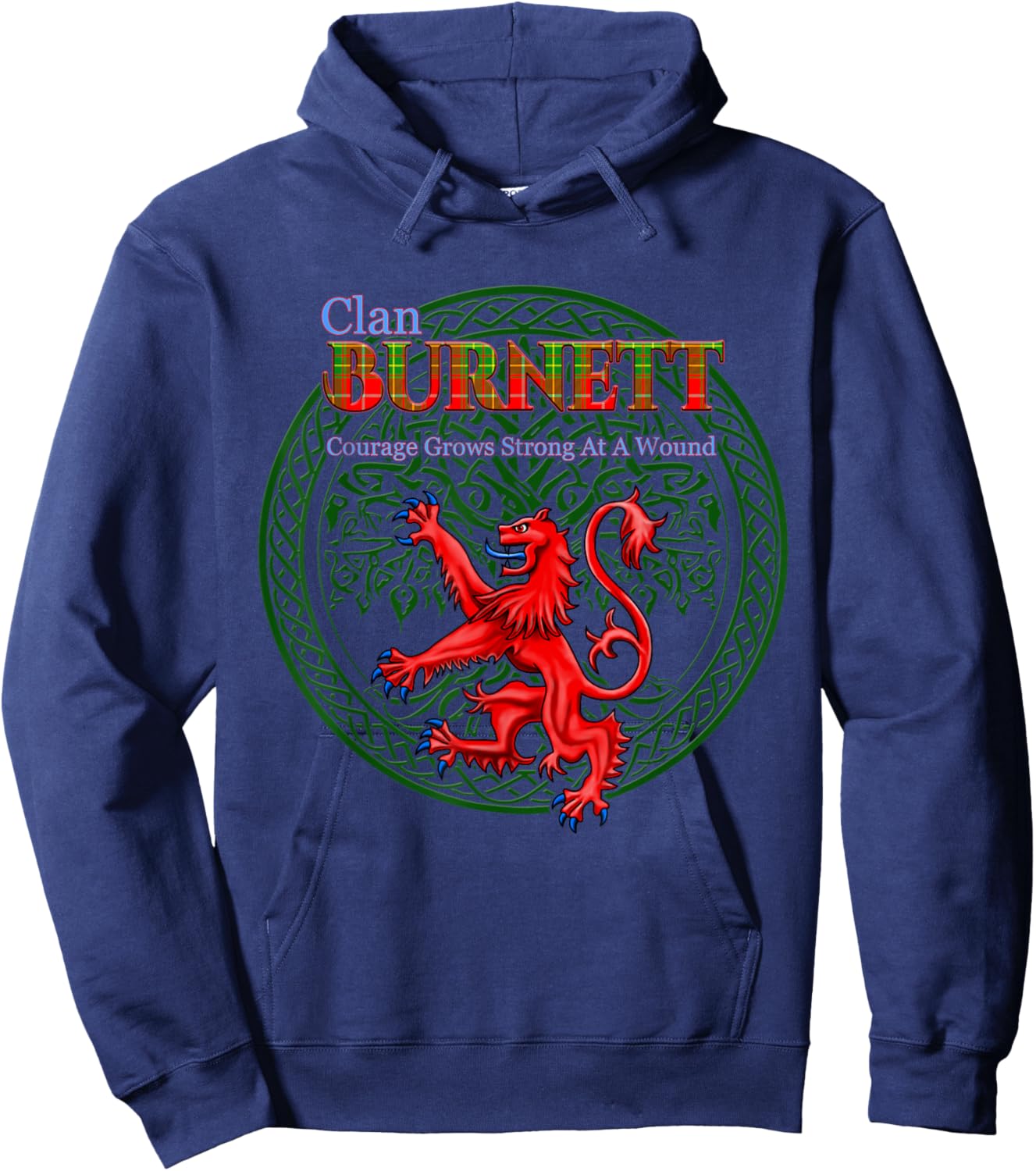 Burnett Scottish Clan Pride Family Motto Hoodie - Hoodie | Navy