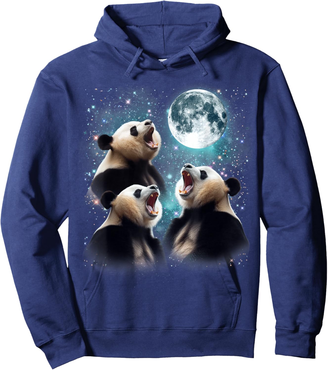 3 Panda Moon Howling Panda Head Funny , Women, Kid Hoodie - Hoodie | Navy