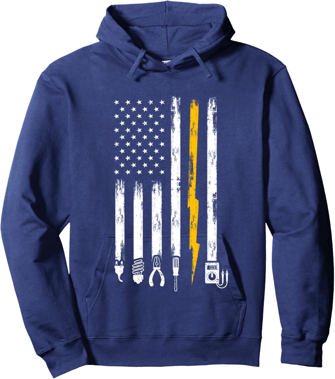 Electrician US Flag Tools for Electricians Hoodie - Hoodie | Navy
