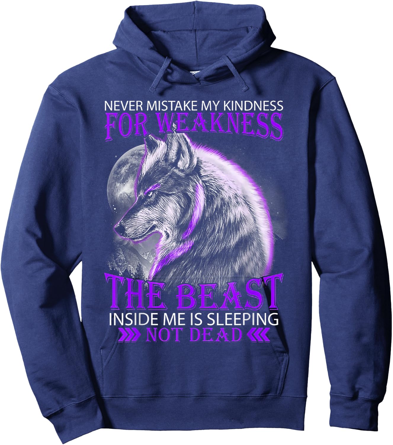 Never Mistake My Kindness for Weakness Wolf Small Hoodie - Hoodie | Navy