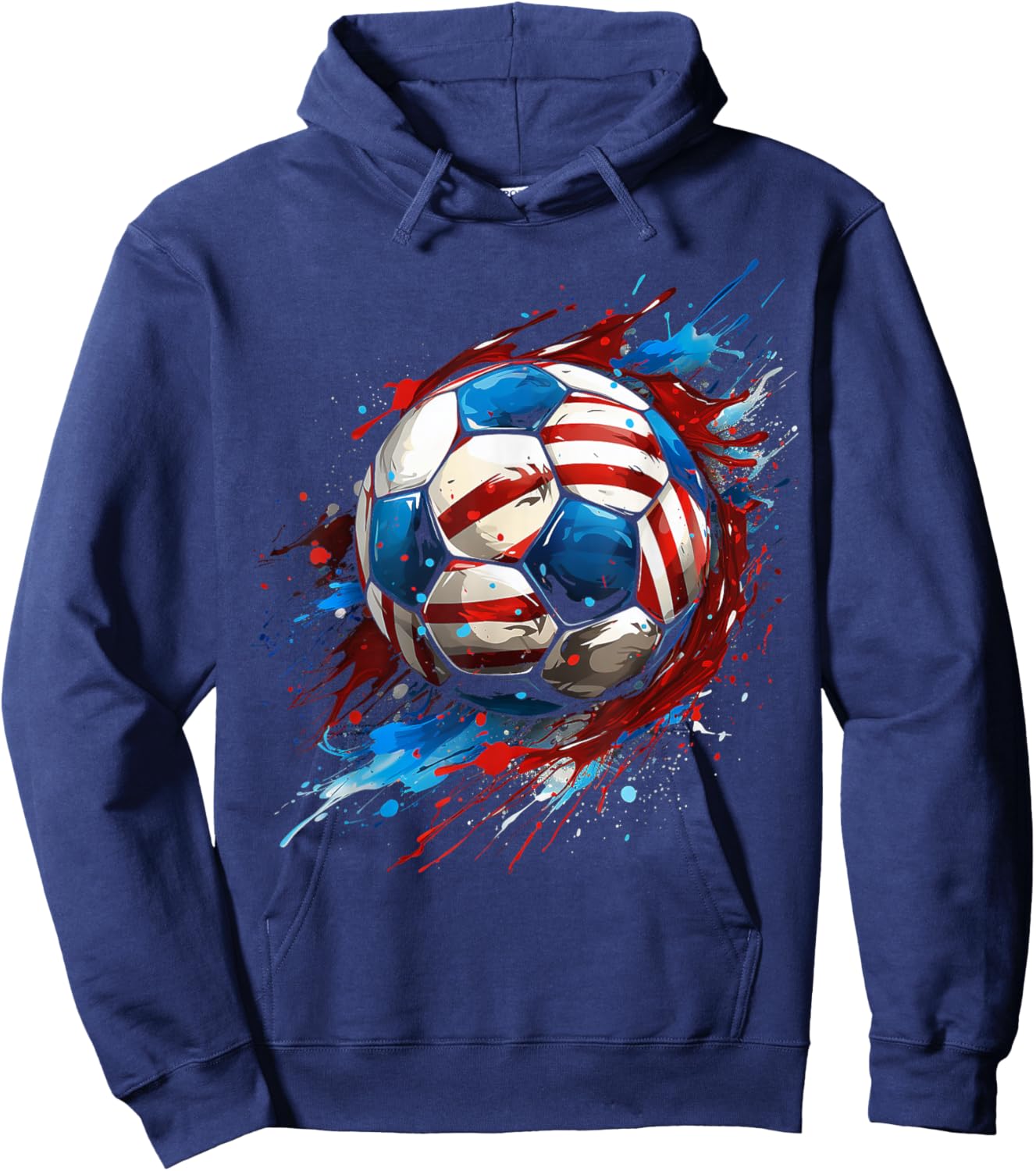 Soccer Football USA Flag Soccer Gift Hoodie - Hoodie | Navy