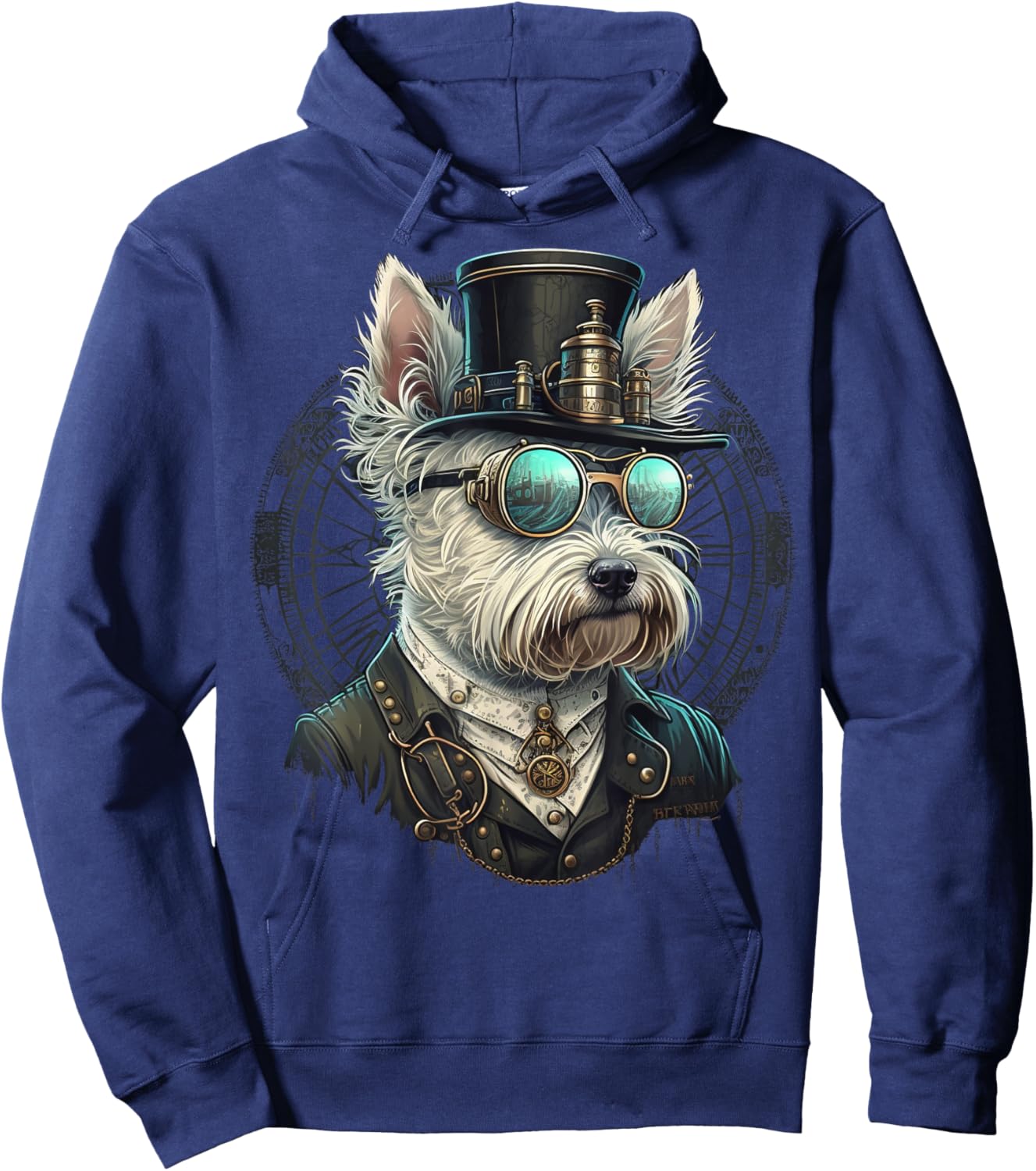 Westie Steampunk West Highland White Terrier Hoodie - Hoodie | Navy
