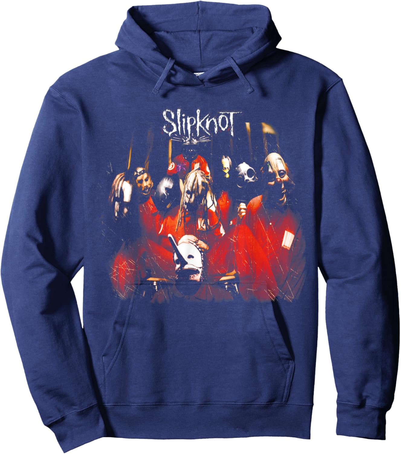 Slipknot Official Self Titled - Men's Black Small Short Sleeve Hoodie - Hoodie | Navy