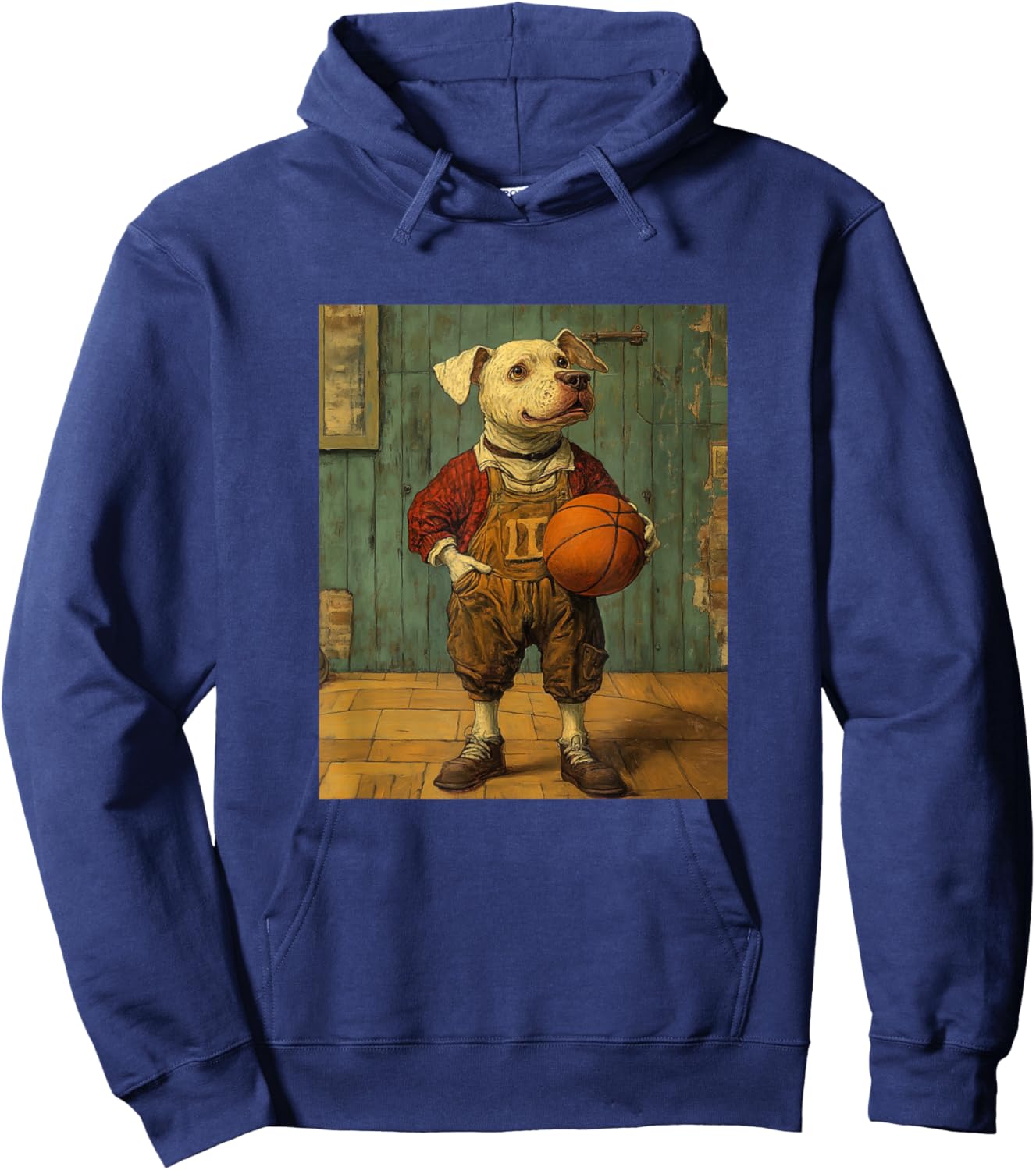 Funny Dog Playing Basketball Graphic Weird Dog Hoodie - Hoodie | Navy