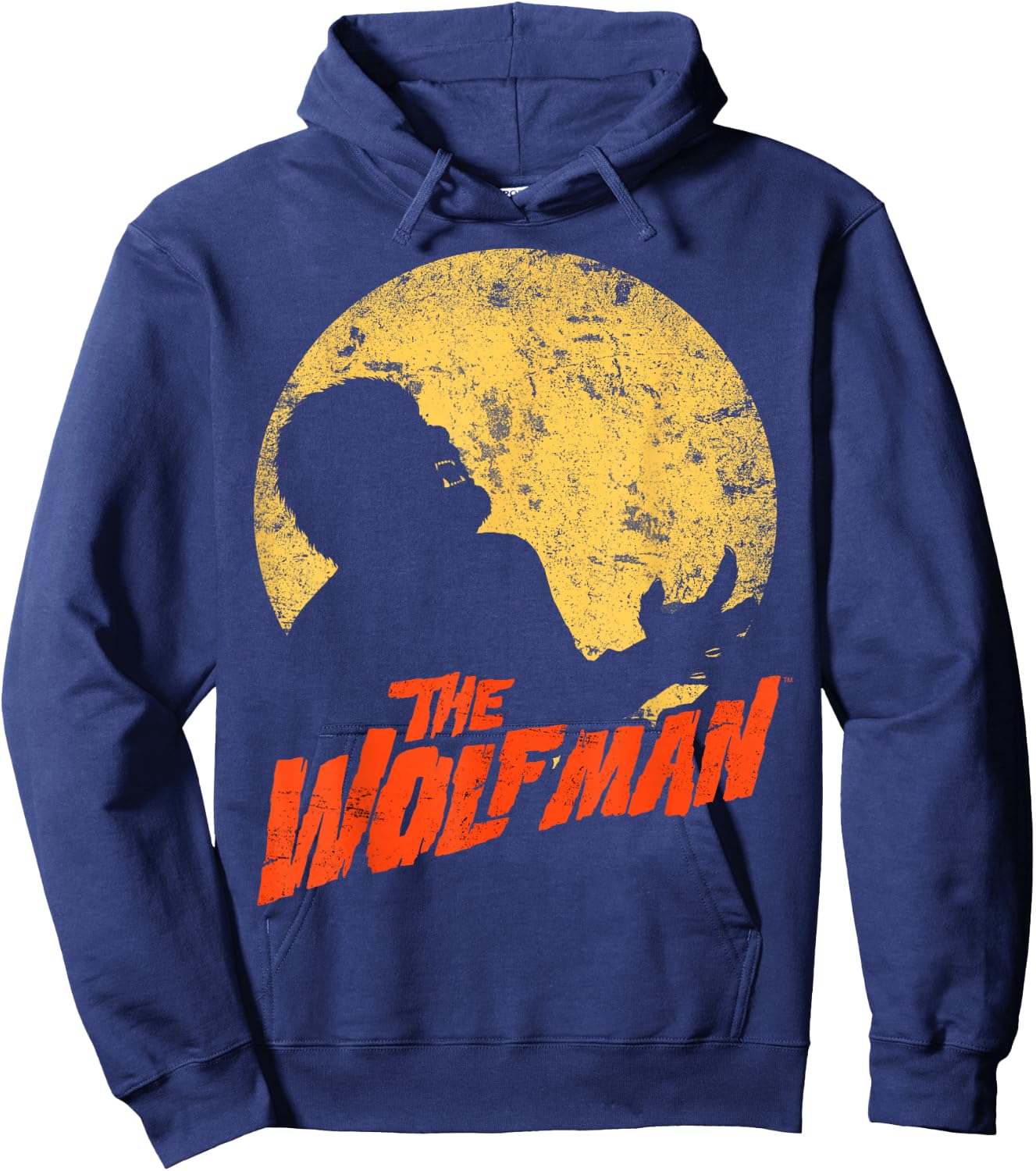 Universal Monsters The Wolf Man Moonlit Silhouette Hoodie - Hoodie | Navy