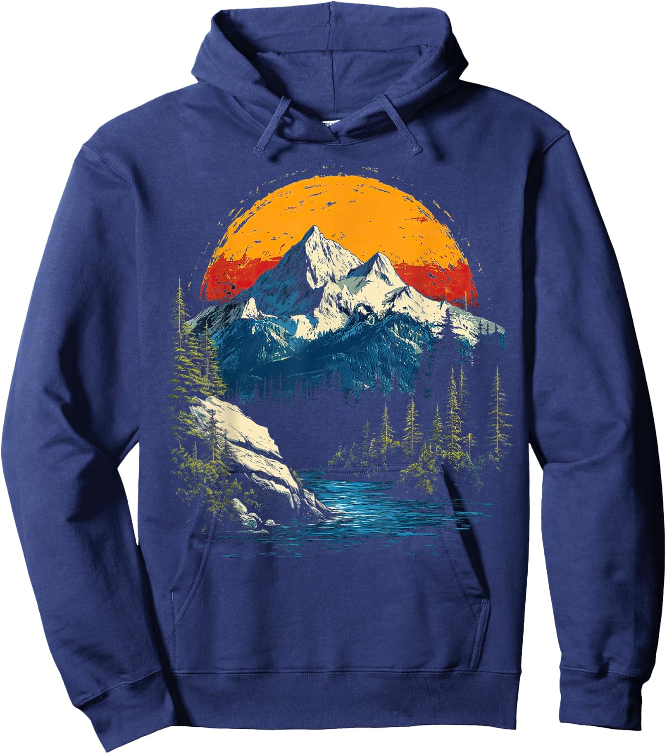 Graphic Men Women Teens Kids Nature Mountain Vintage Hoodie - Hoodie | Navy