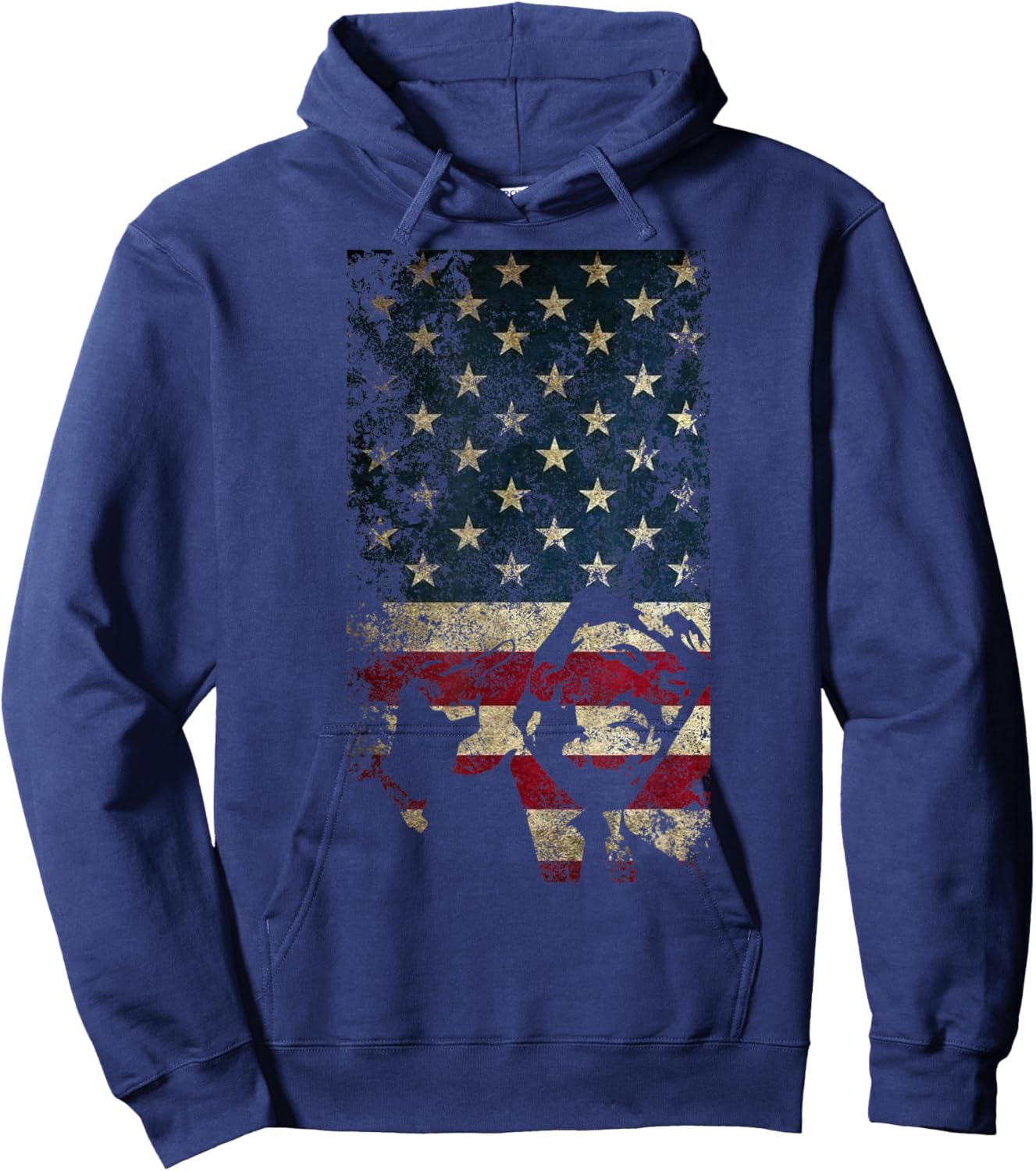 Trump American Flag Patriotic Jersey Politics USA Hoodie - Hoodie | Navy