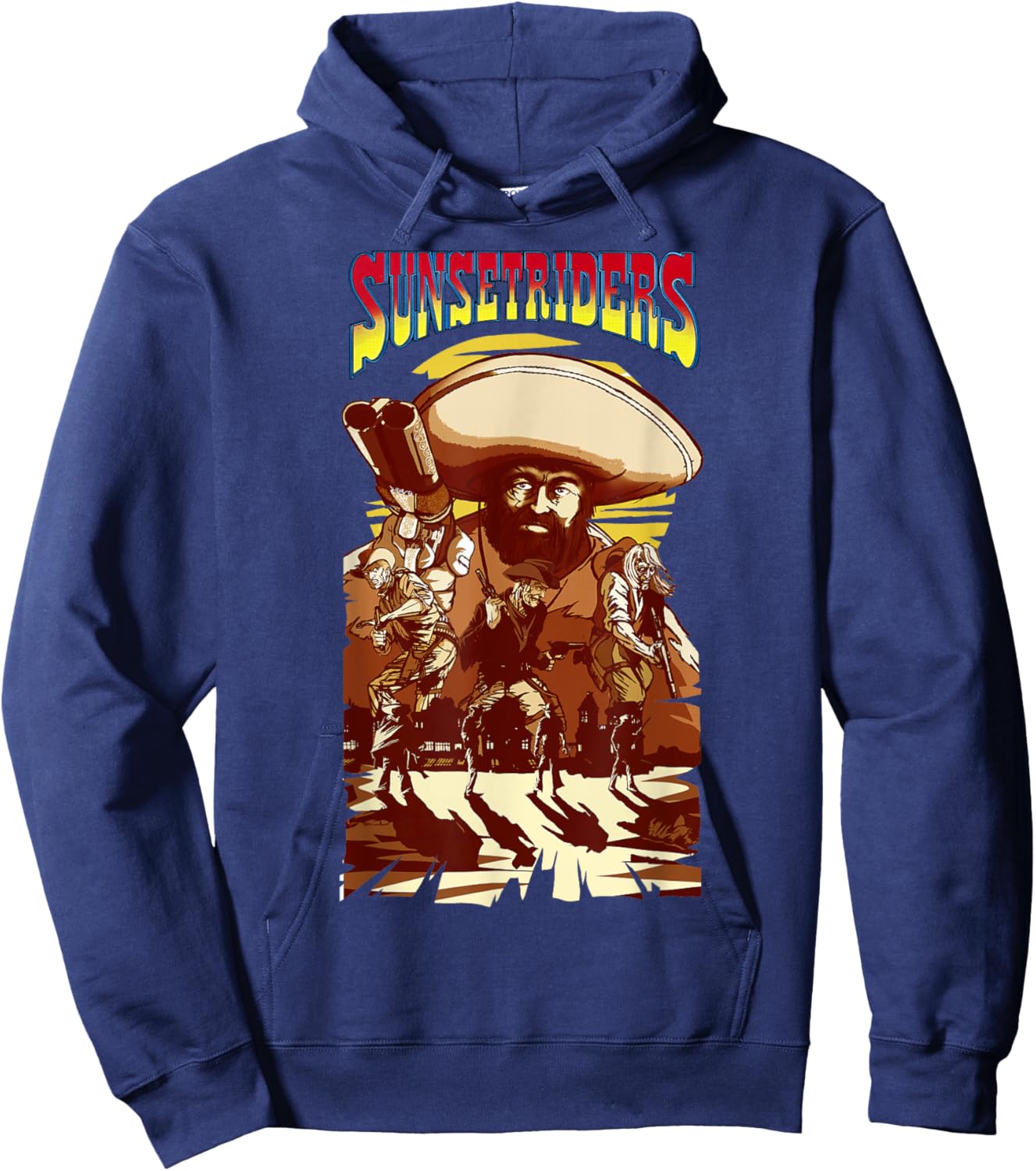 Sunset Riders Poster Movie Custom Wild West Retro Game Hoodie - Hoodie | Navy
