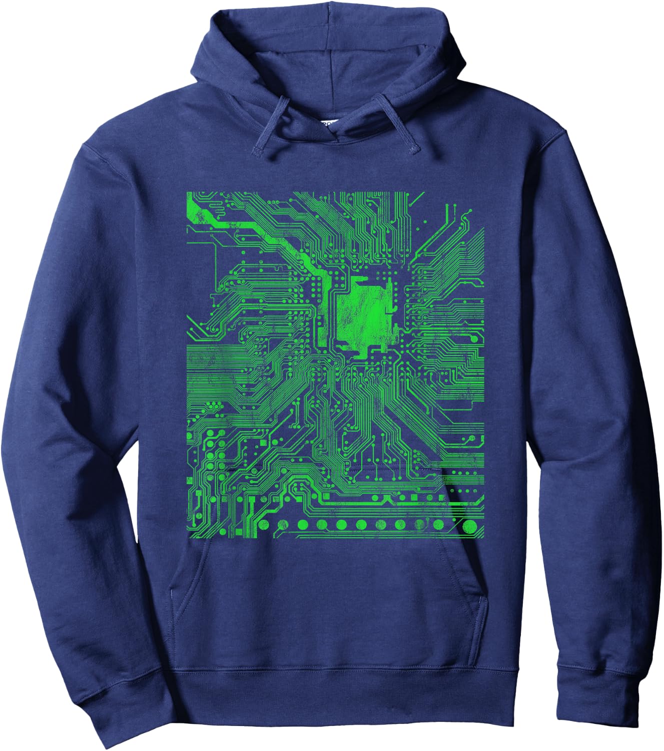 Computer Chip Motherboard CPU Heart Programmer Nerd Hoodie - Hoodie | Navy