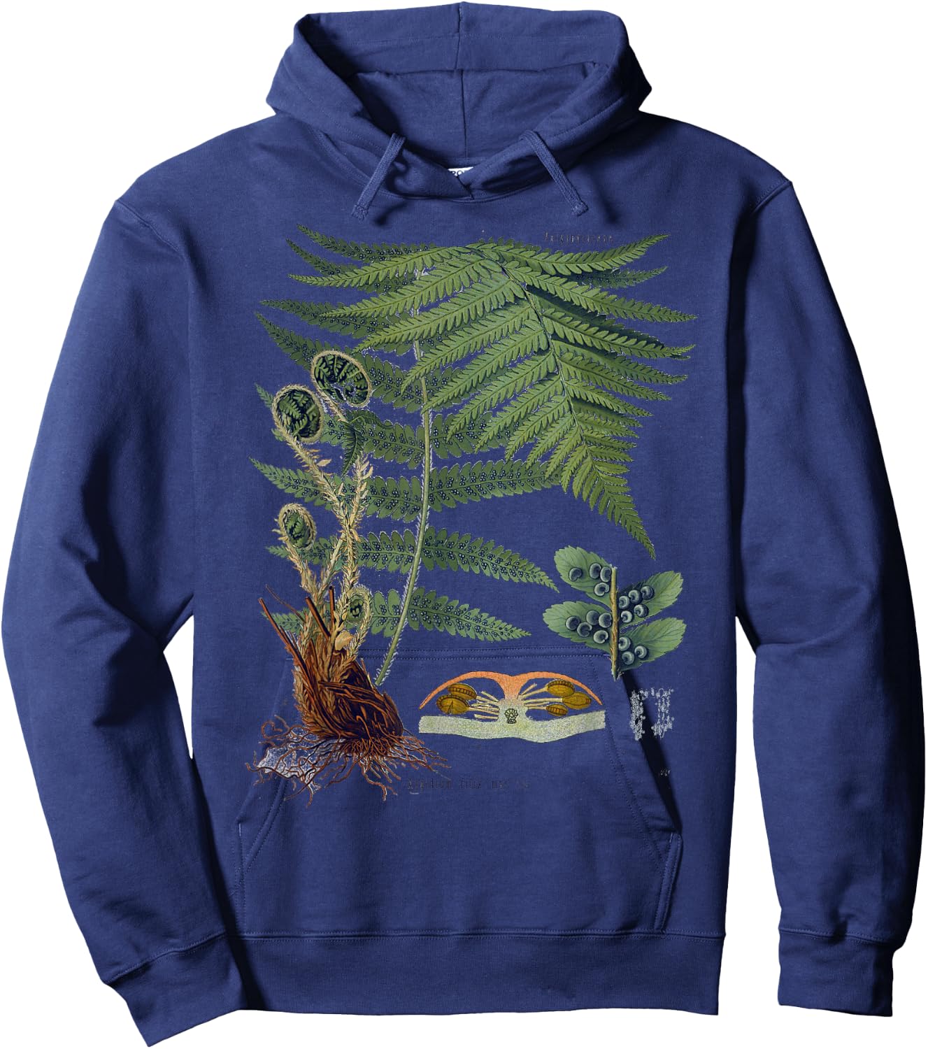 Fern Botanical Plants Botany Hoodie - Hoodie | Navy