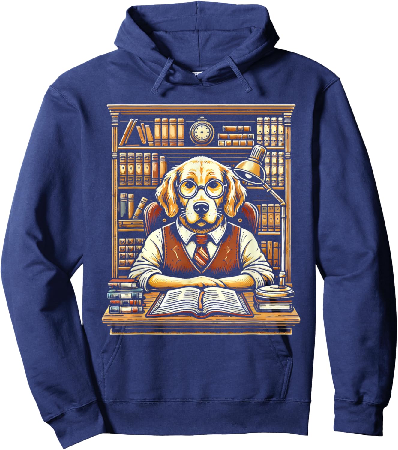 Dog Librarian Library Book Reading Books Bibliophile Hoodie - Hoodie | Navy