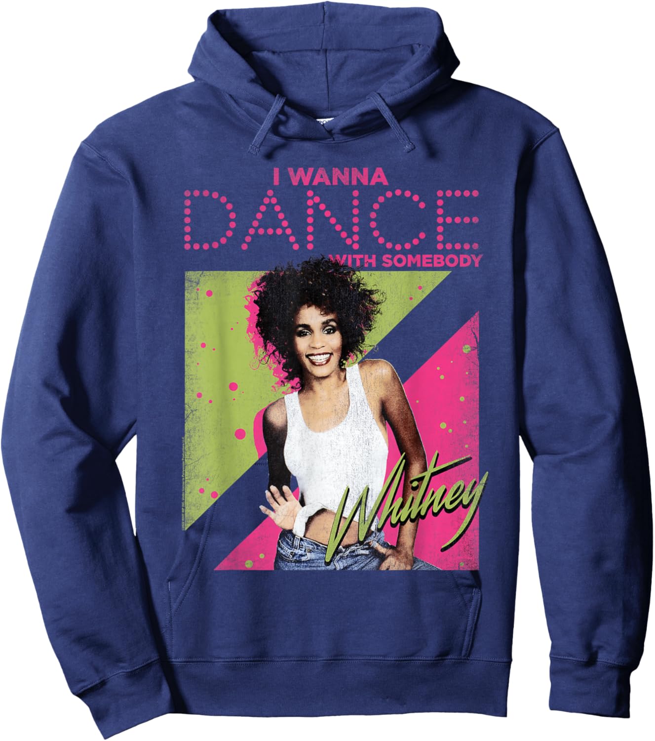 Whitney Houston I Wanna Dance Small Hoodie - Hoodie | Navy