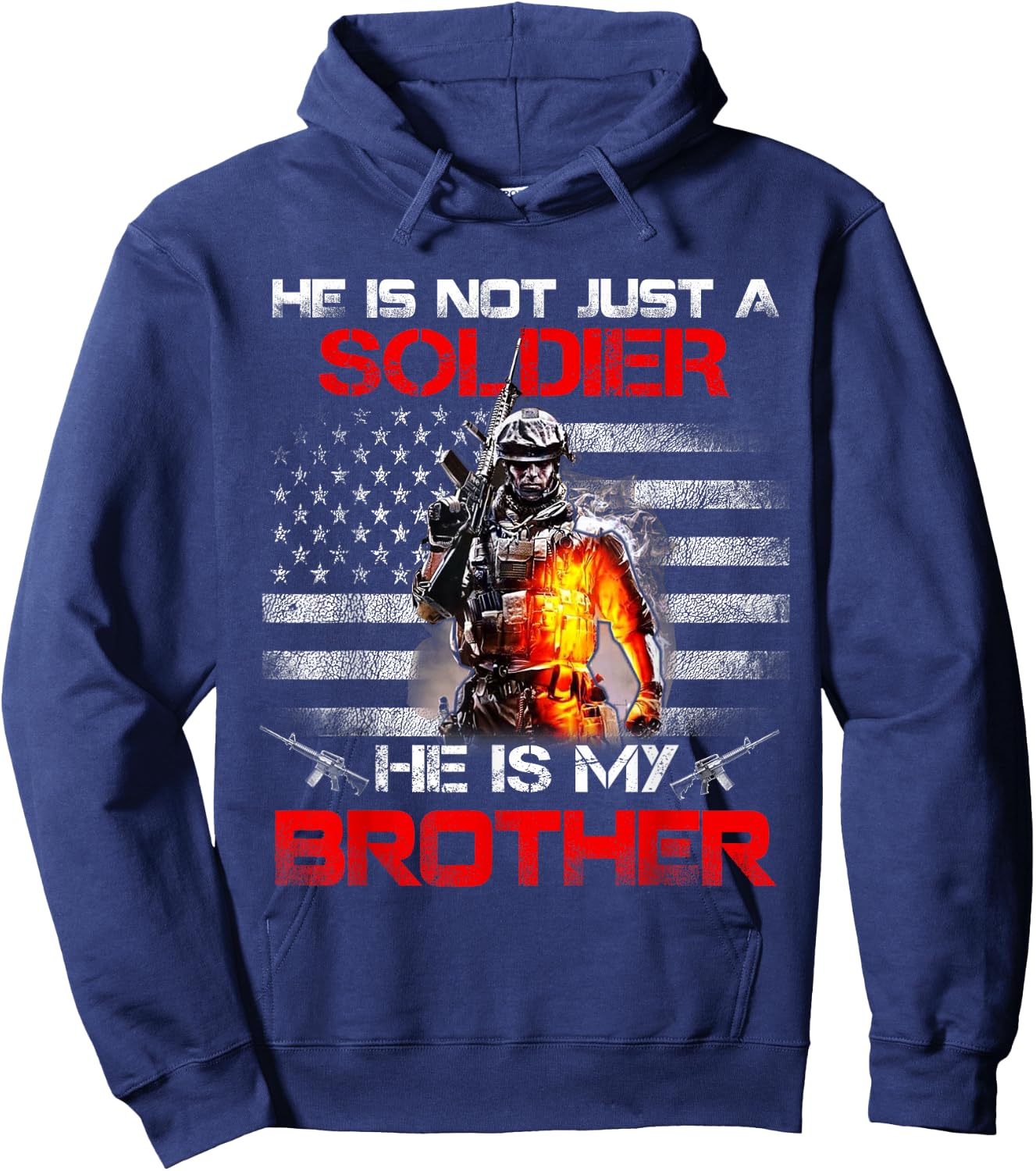 My Brother is A Soldier Proud Army Sister Gift Hoodie - Hoodie | Navy