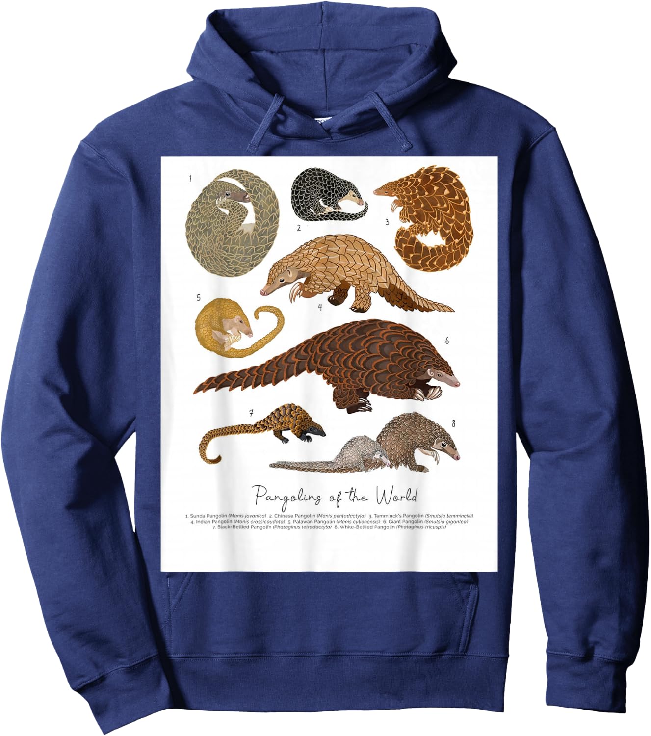 Pangolins of the World, Loves Pangolins Gifts Hoodie - Hoodie | Navy