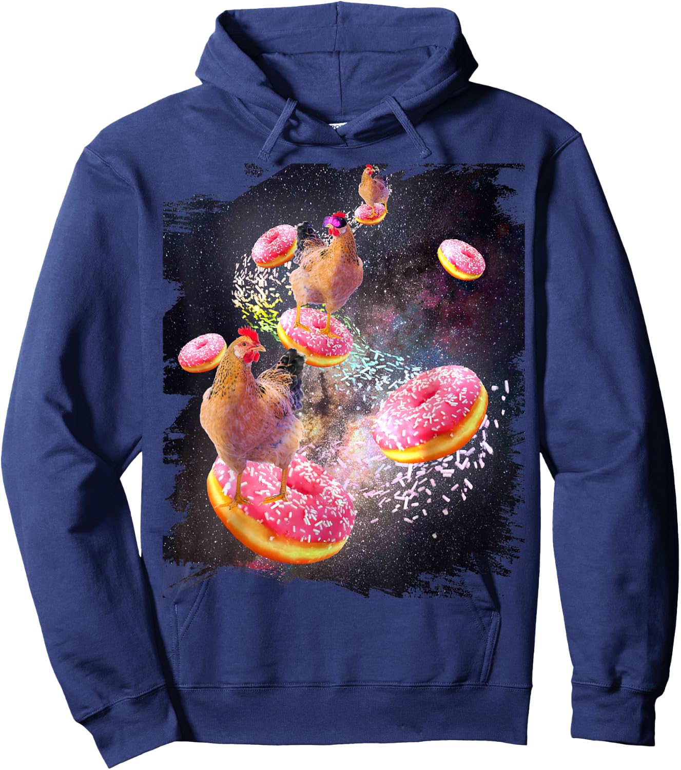 Galaxy Chicken On Donut - Space Doughnut Hoodie - Hoodie | Navy