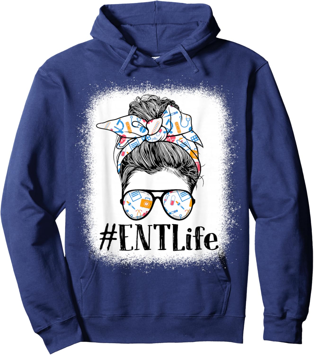 ENT Otorhinolaryngology Nurse Life Appreciation Day Messy Hoodie - Hoodie | Navy