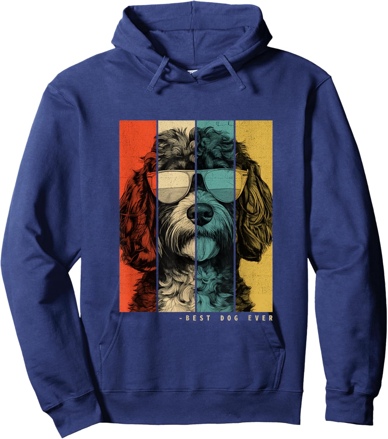 Vintage Cockapoo Dog Mom Dad Kids Men Women Hoodie - Hoodie | Navy