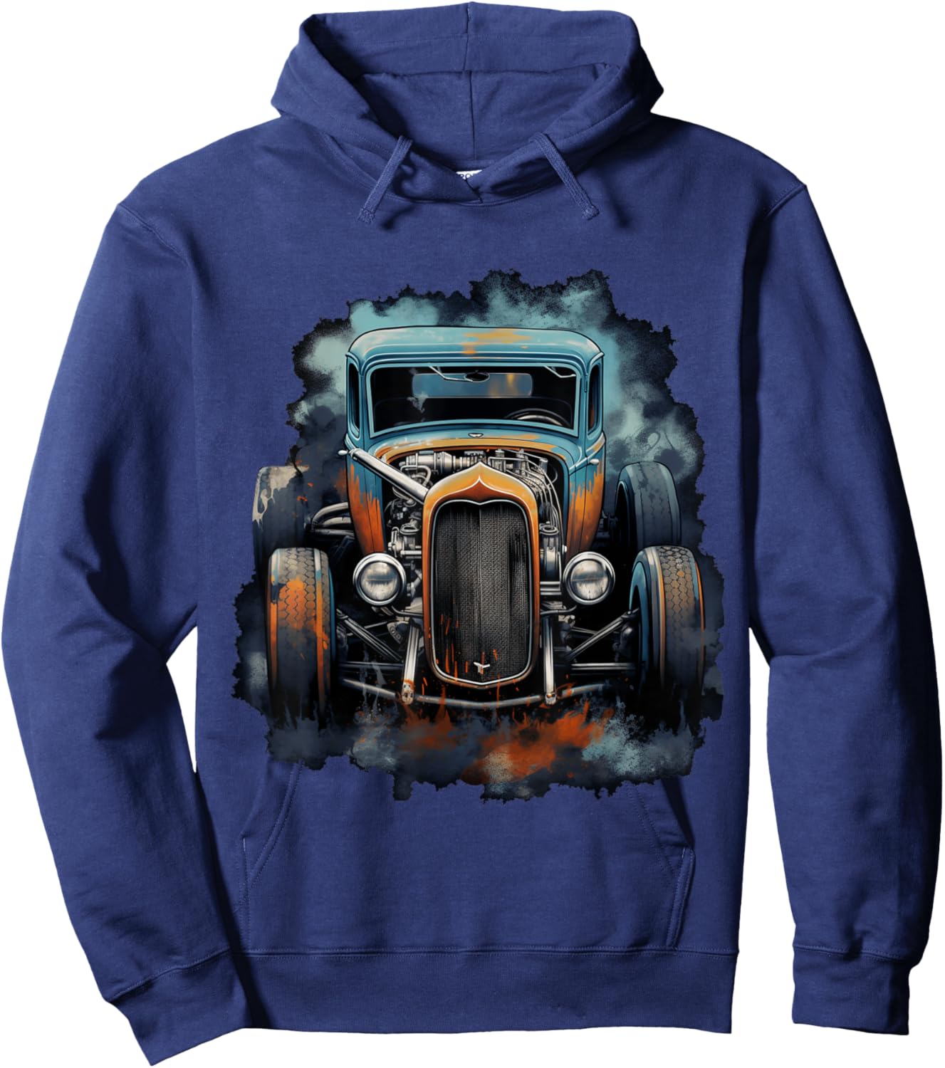 Rust Bucket Hot Rod Rat Rod Vintage Classic Car Men Hoodie - Hoodie | Navy