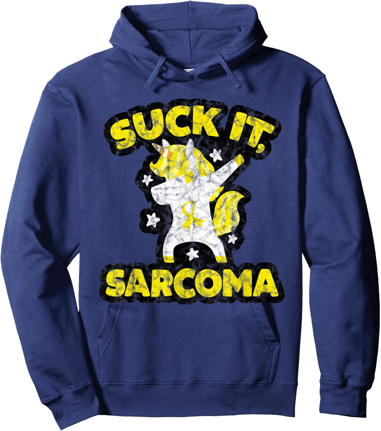 Suck It Sarcoma Cancer Fighter Survivor Quote Funny Unicorn Hoodie - Hoodie | Navy
