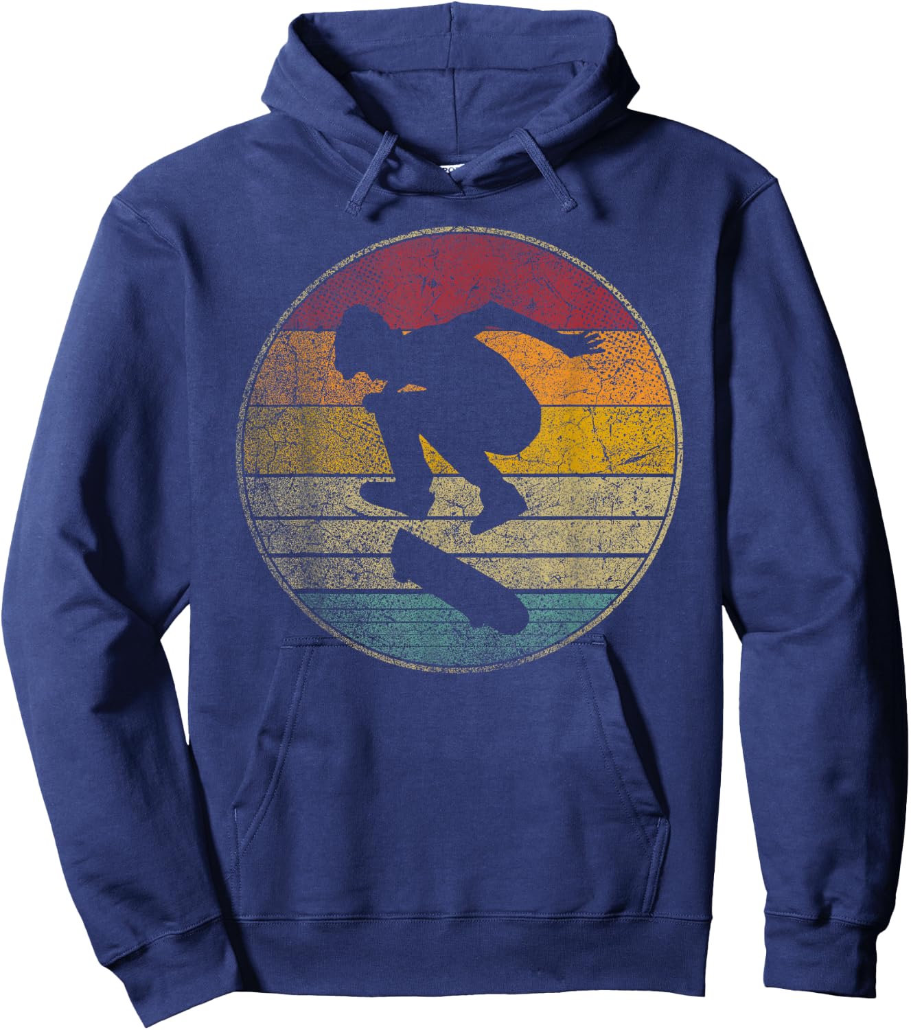 Skateboard Skater Skating Vintage Distressed Retro Boys Kids Hoodie - Hoodie | Navy