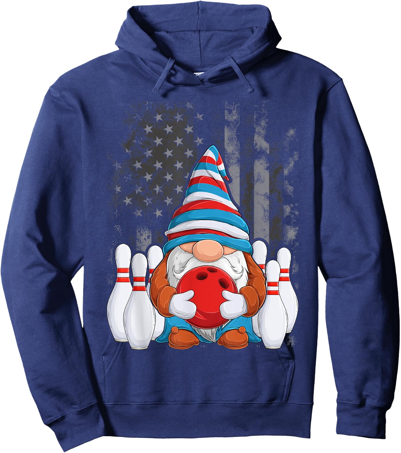 Bowling Gnome Bowling Gnomes Funny Gnome Bowling Hoodie - Hoodie | Navy