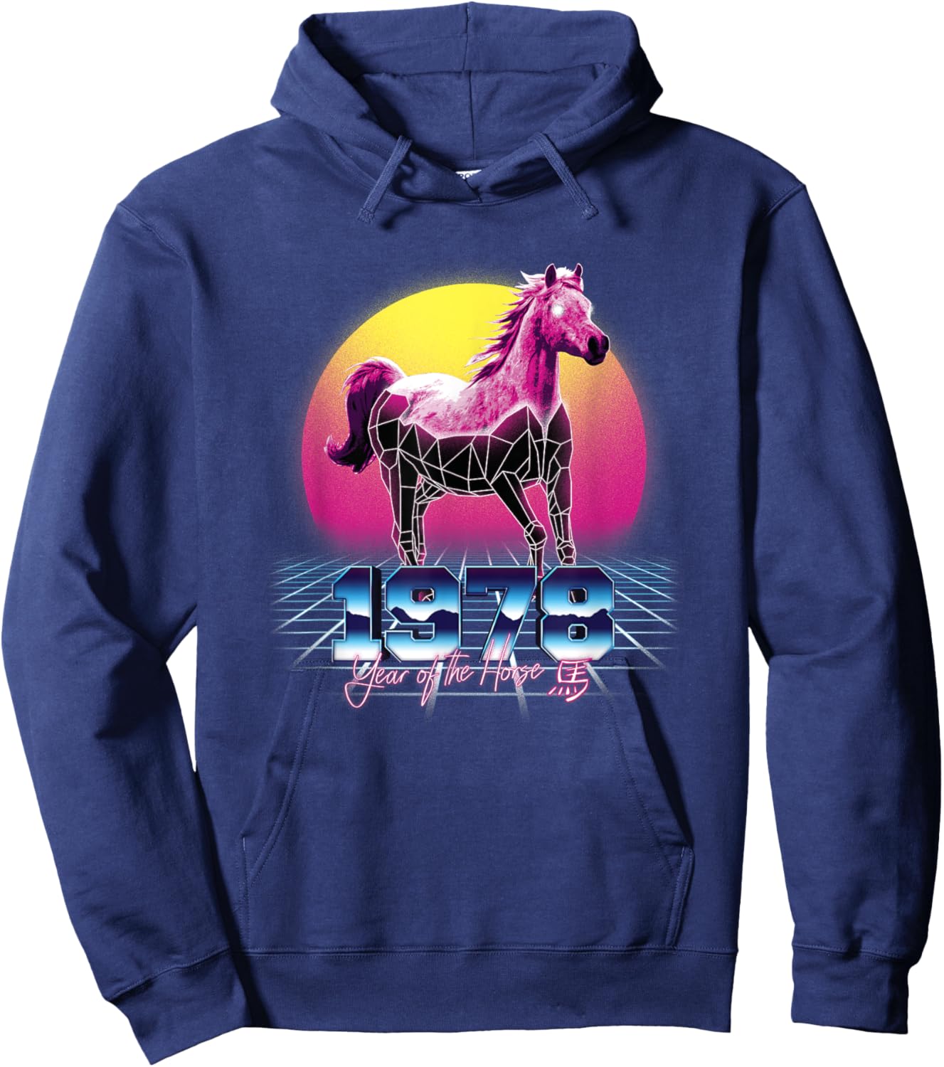 1978 Year Of The Horse Chinese Zodiac Vaporwave Hoodie - Hoodie | Navy