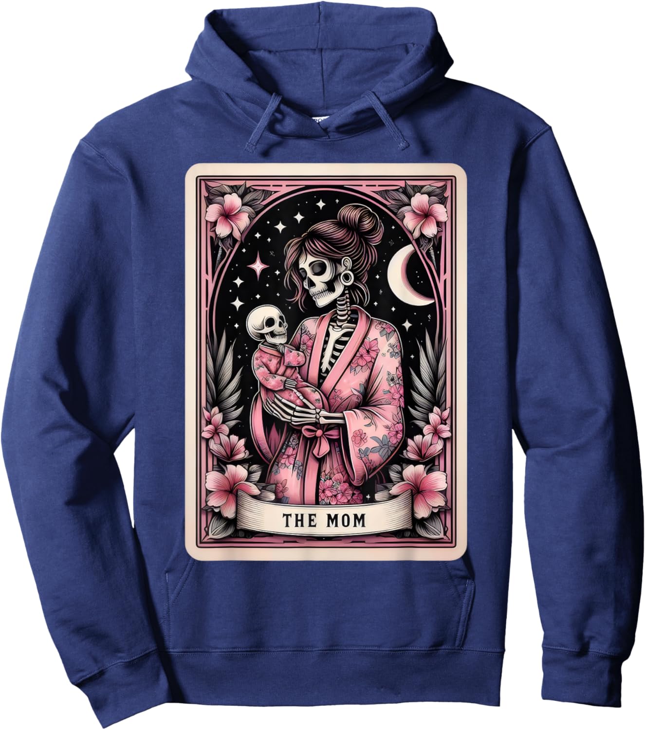 The Mom Tarot Card Skeleton Mama Coffee Happy Mother's Day Hoodie - Hoodie | Navy