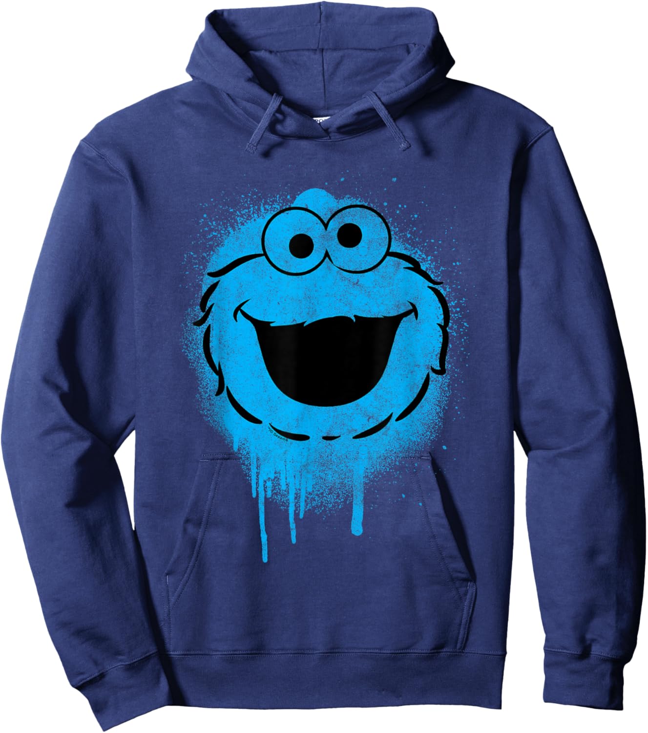 Sesame Street Cookie Monster Graffiti Face Halloween Costume Hoodie - Hoodie | Navy