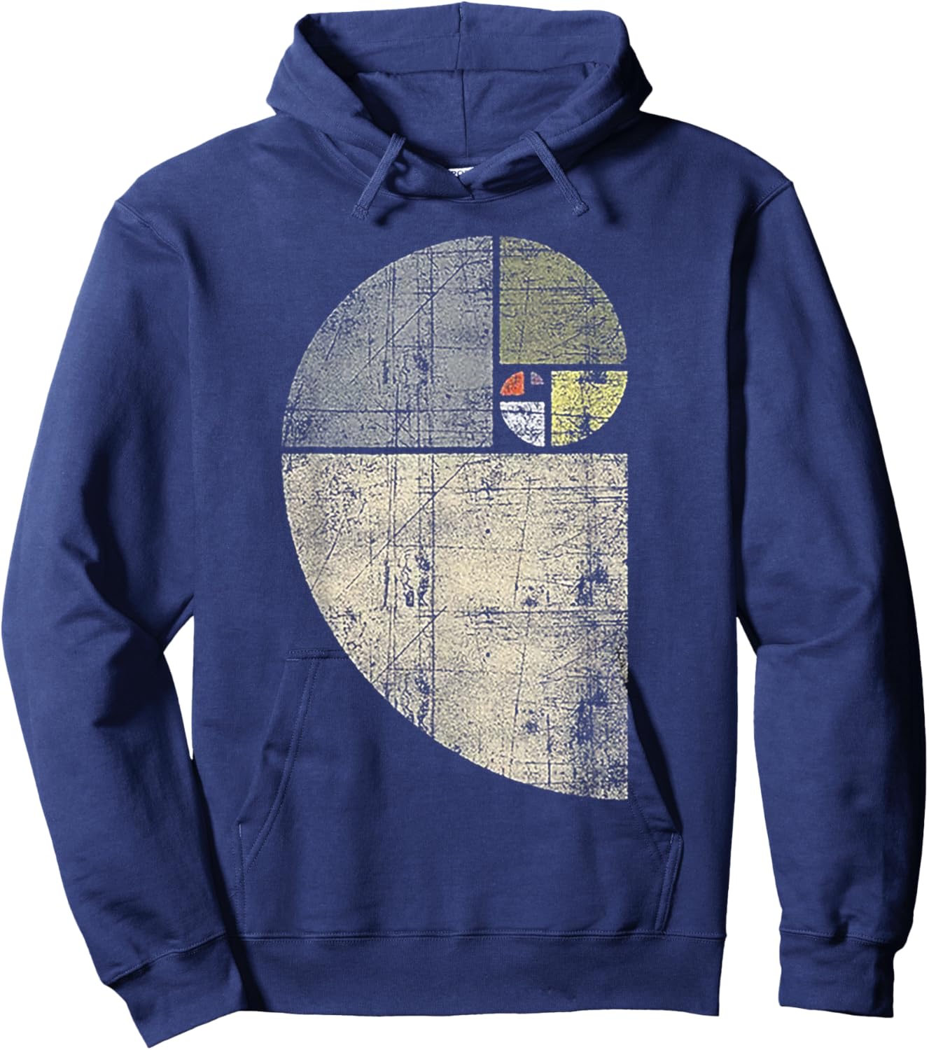 Distressed Fibonacci Spiral Hoodie - Hoodie | Navy