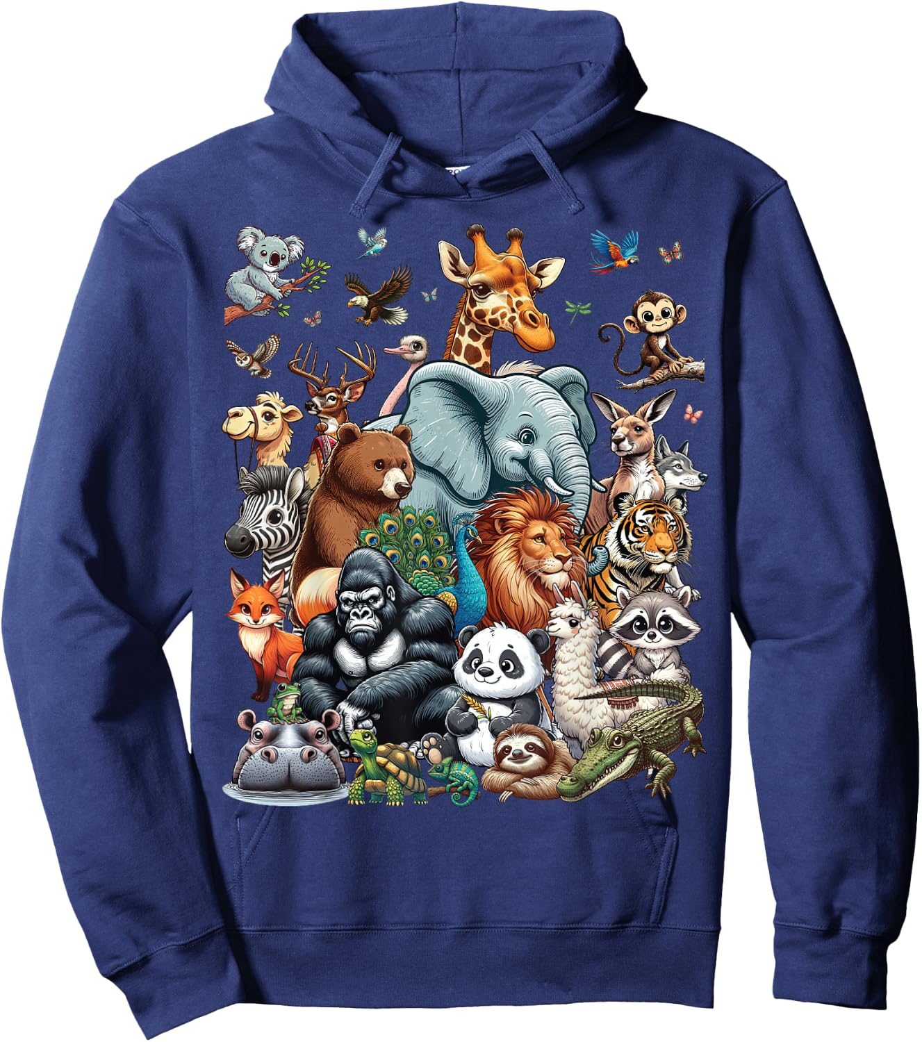 Zoo Animals Wildlife Safari Jungle Zoo Birthday Party Hoodie - Hoodie | Navy
