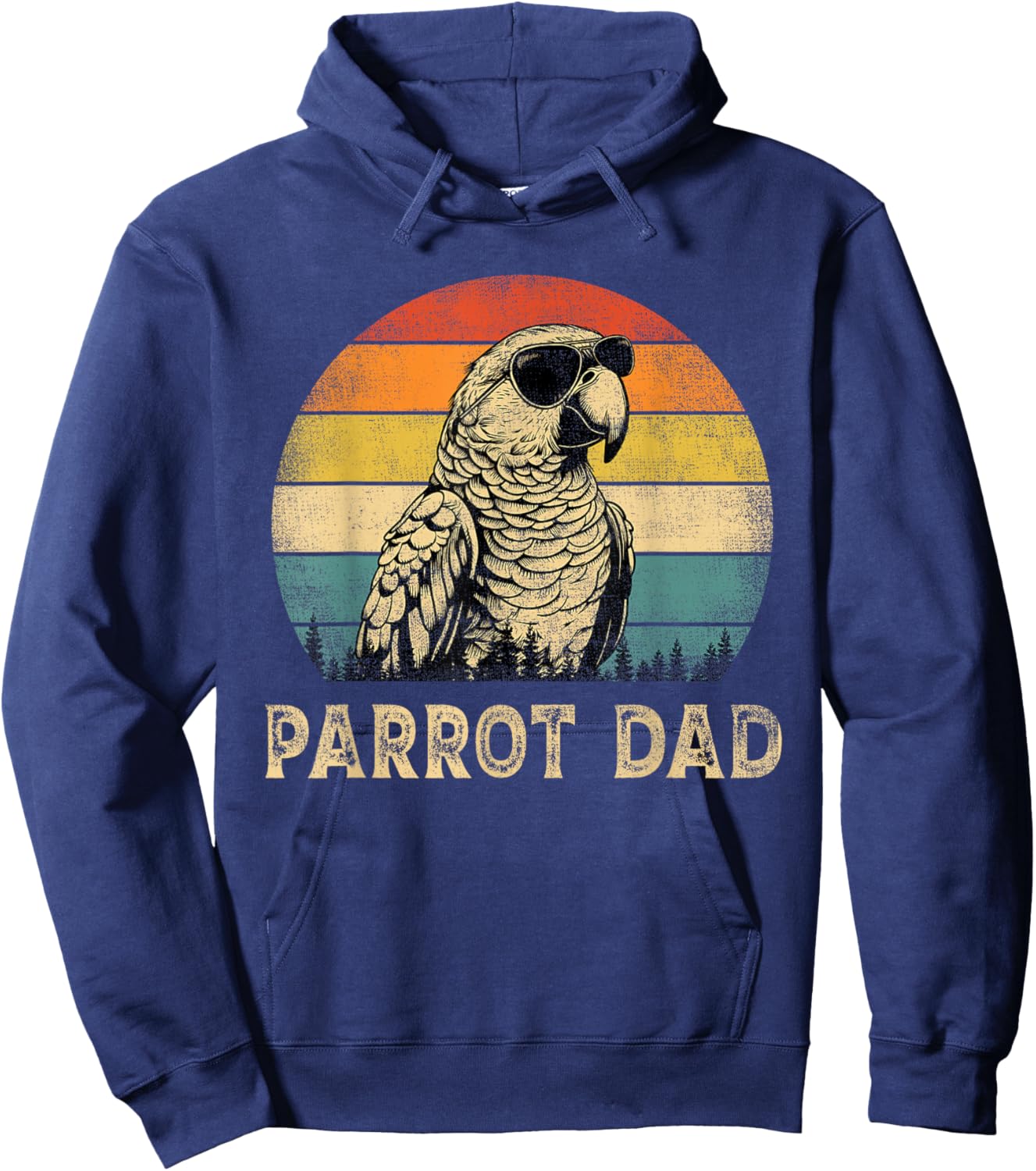 Vintage Parrot Dad Parrot Lovers Daddy Father's Day Hoodie - Hoodie | Navy