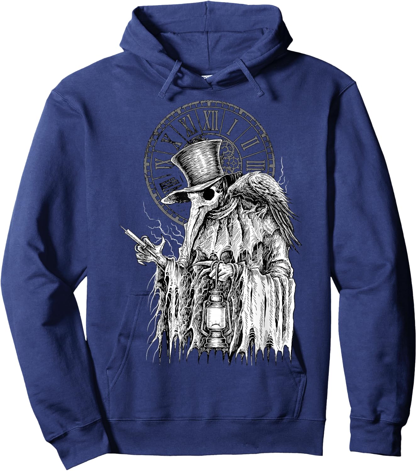 Plague Doctor Death Virus with Raven Hoodie - Hoodie | Navy