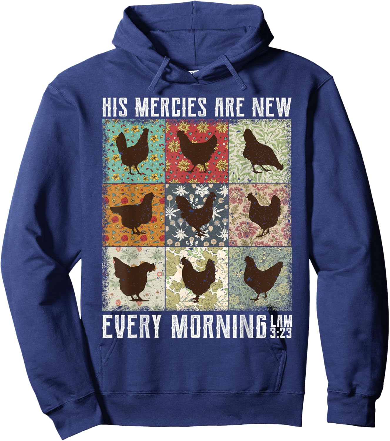 His Mercies Are New Every Morning Chicken Lam Hoodie - Hoodie | Navy