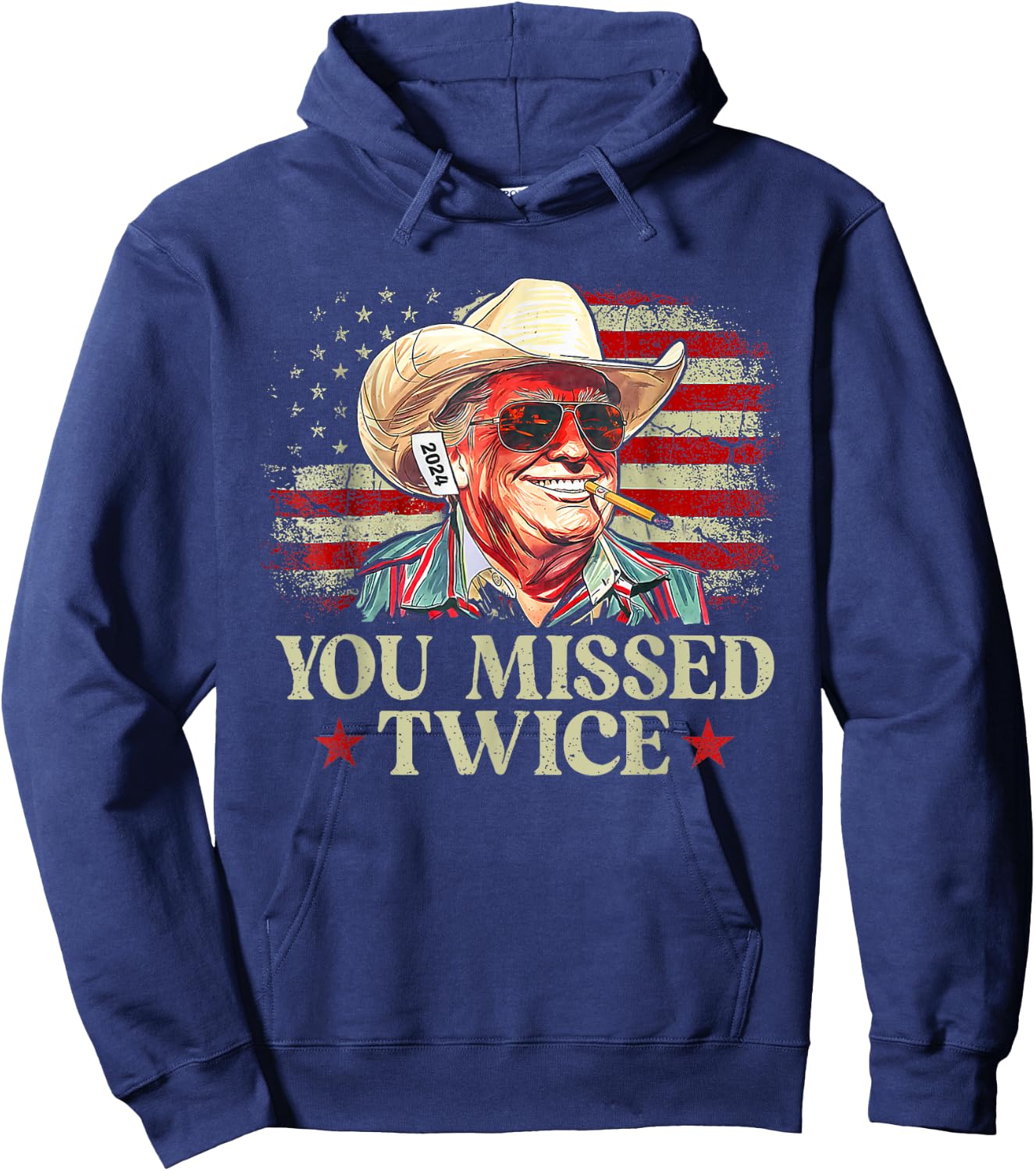 Trump Assassination Attempt Trump 2024 You Missed Twice Hoodie - Hoodie | Navy