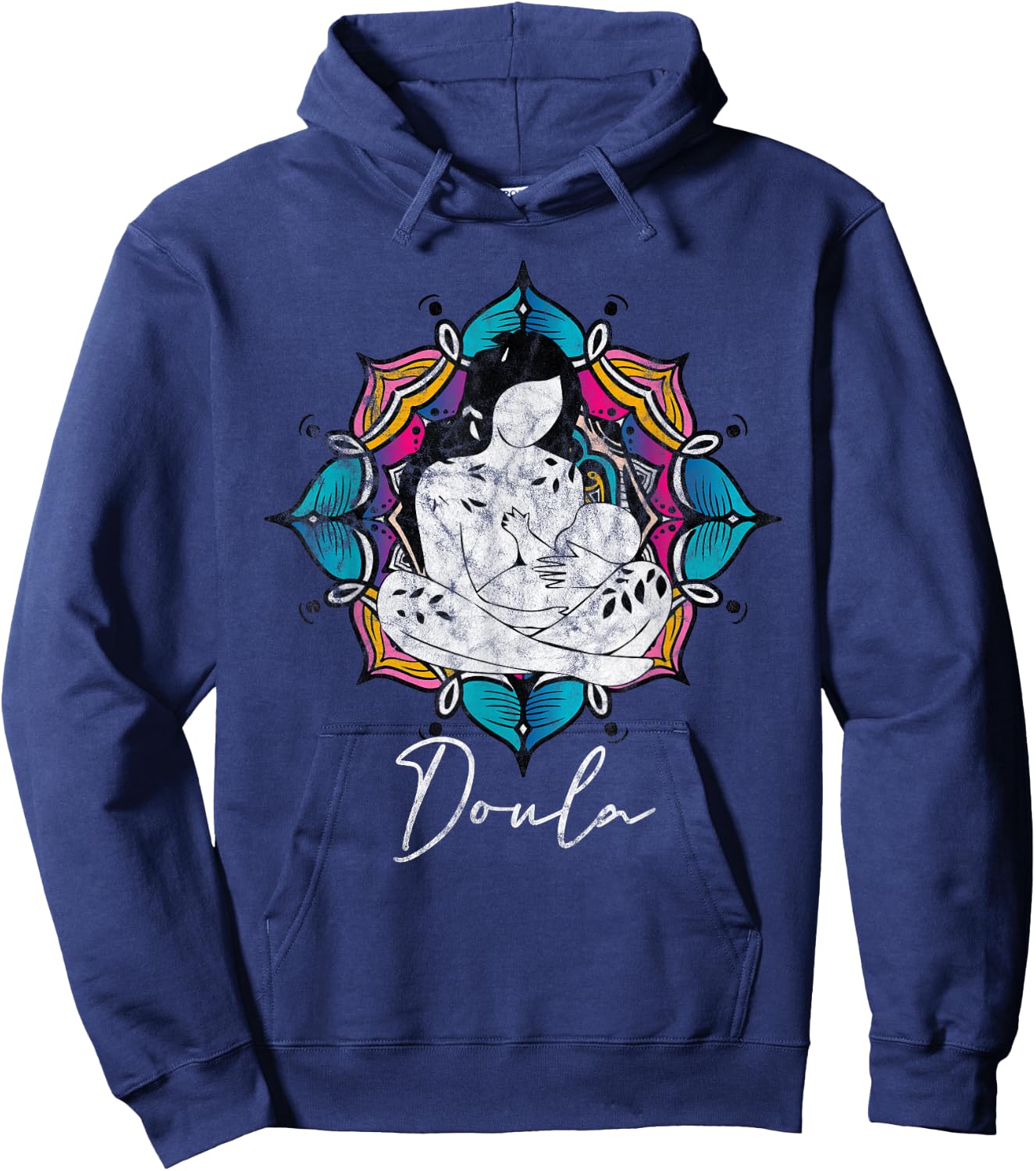 Doula Floral Birth Companion Gift Birth Coach Assistant Hoodie - Hoodie | Navy