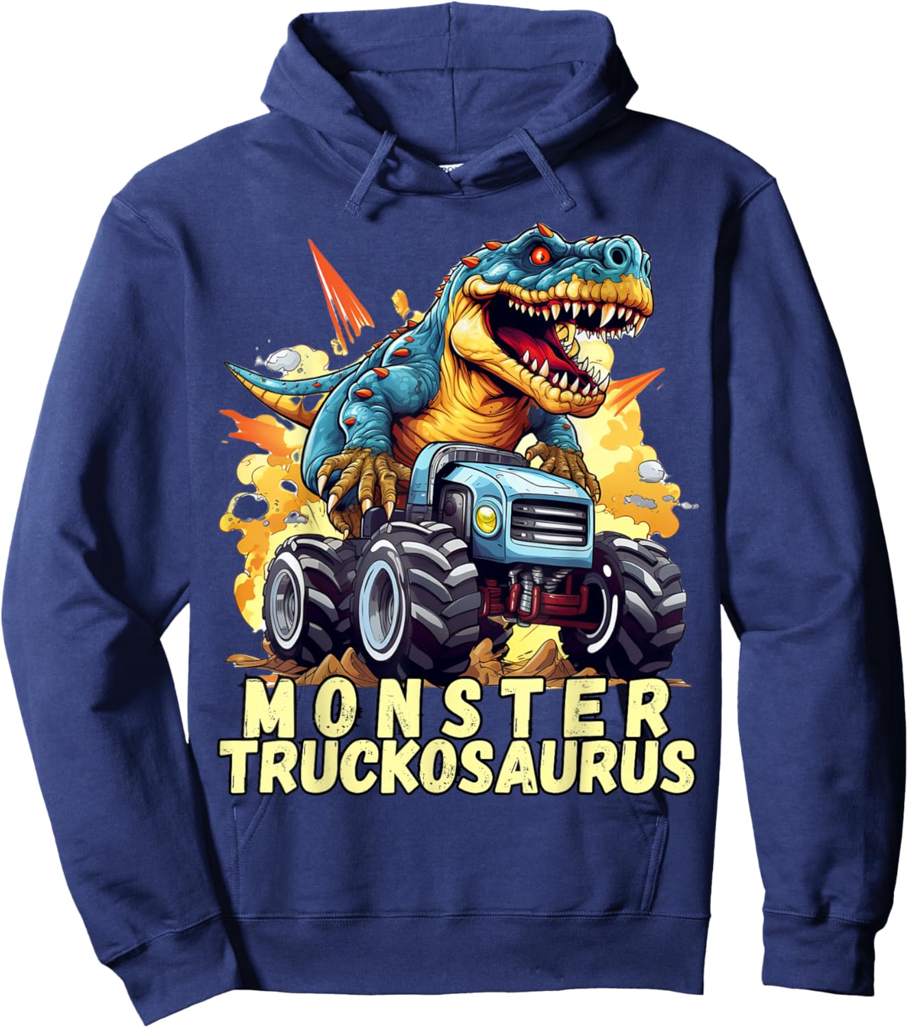 Monster Truckosaurus - Dinosaur T-Rex Monster Truck Funny Hoodie - Hoodie | Navy